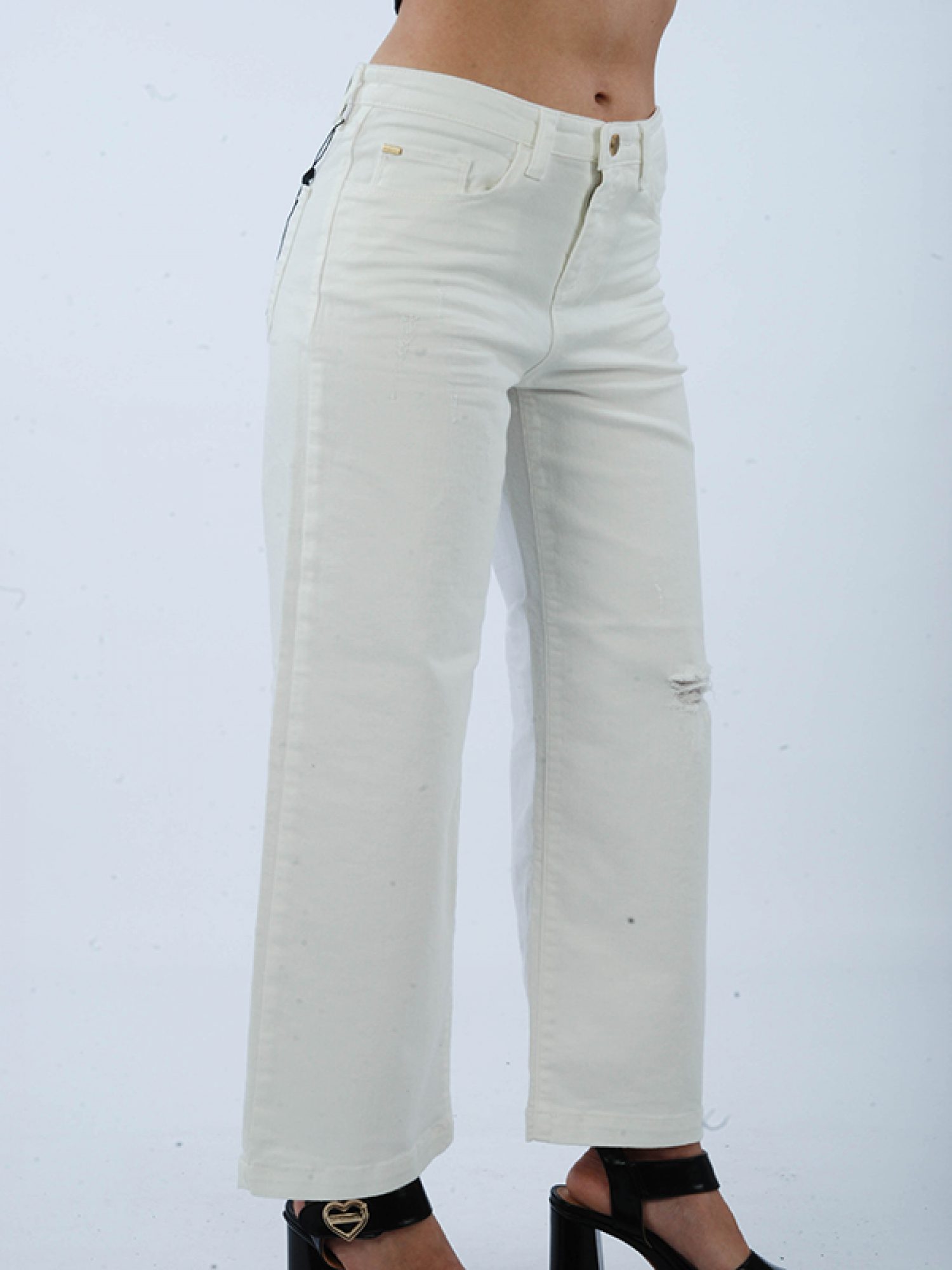 ARMANI JEANS ΠΑΝΤΕΛΟΝΙ JEANS ΦΑΡΔΥ CROPPED ΛΕΥΚΟ