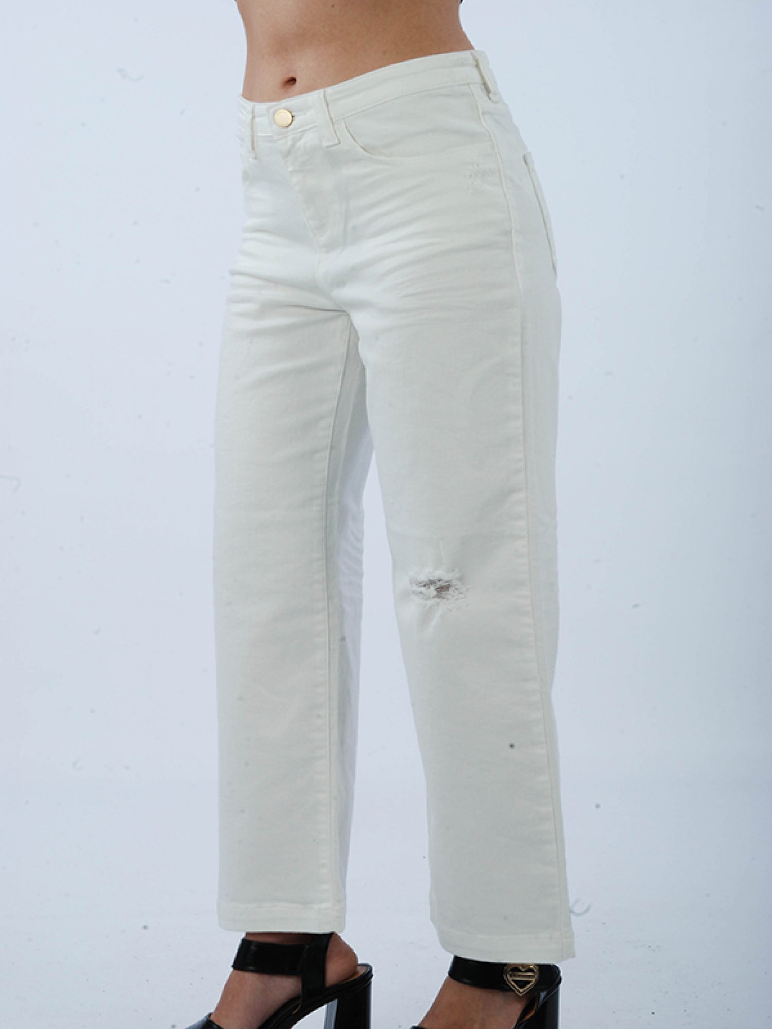 ARMANI JEANS ΠΑΝΤΕΛΟΝΙ JEANS ΦΑΡΔΥ CROPPED ΛΕΥΚΟ