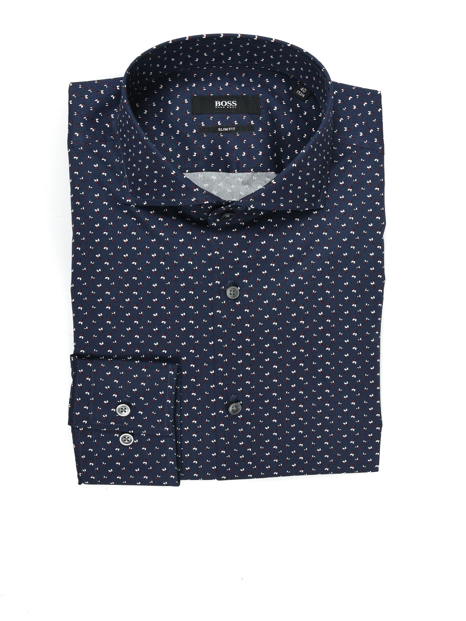 BOSS ΠΟΥΚΑΜΙΣΟ SLIM FIT ΜΙΚΡΟΣΧΕΔΙΟ JASON ΜΠΛΕ φωτογραφία