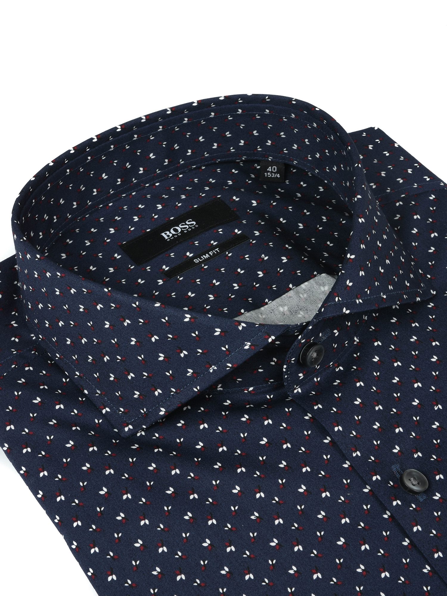 BOSS ΠΟΥΚΑΜΙΣΟ SLIM FIT ΜΙΚΡΟΣΧΕΔΙΟ JASON ΜΠΛΕ φωτογραφία