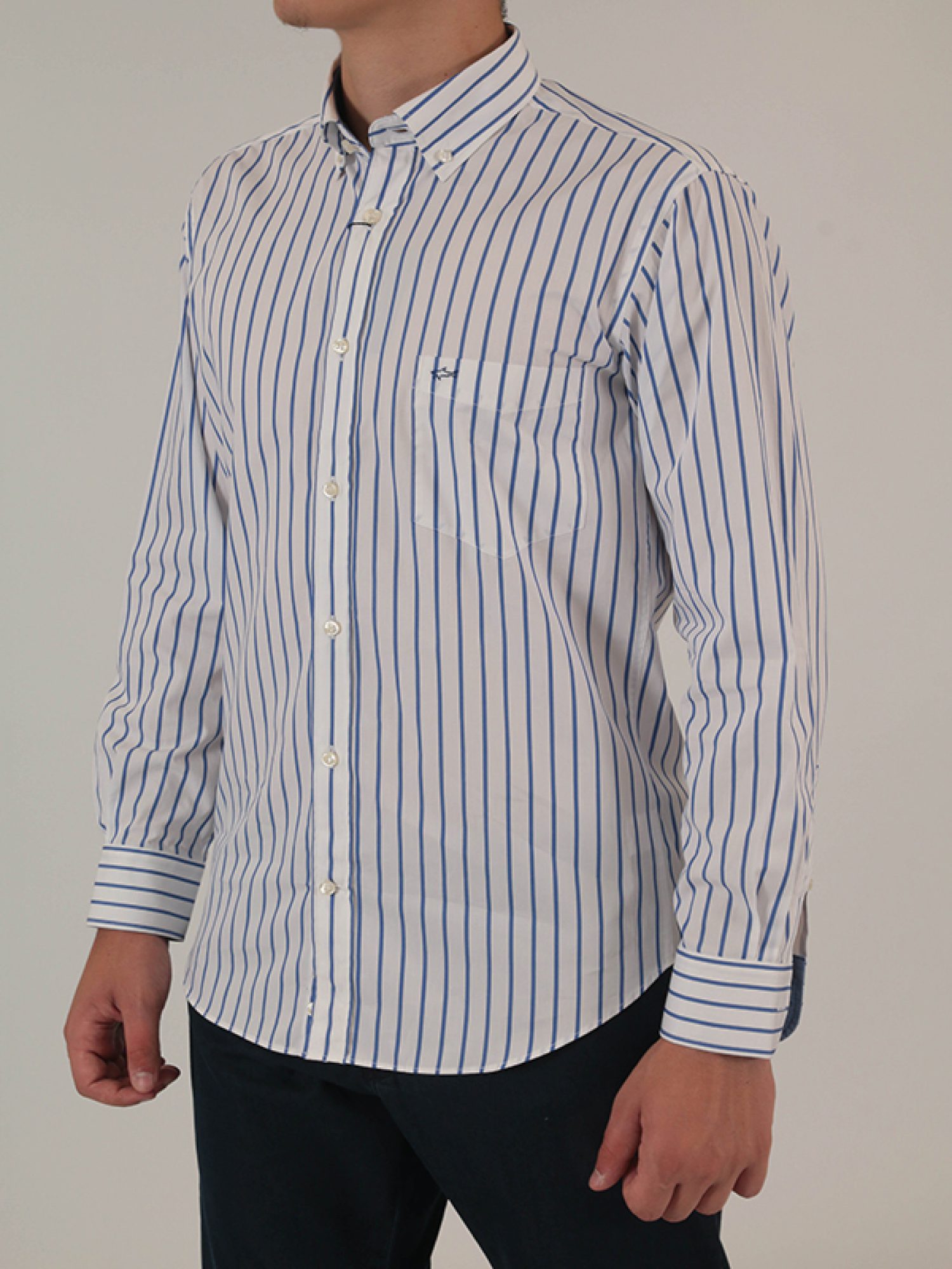 PAUL&SHARK ΠΟΥΚΑΜΙΣΟ BD ΚΟΜΠΟΖΕ ΡΙΓΕ ΛΕΥΚΟ