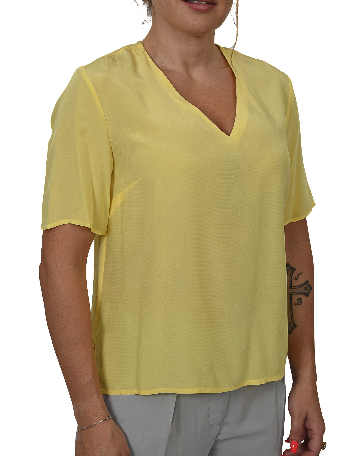 TOMMY HILFIGER TOP V NECK HOGGAN ΚΙΤΡΙΝΟ φωτογραφία