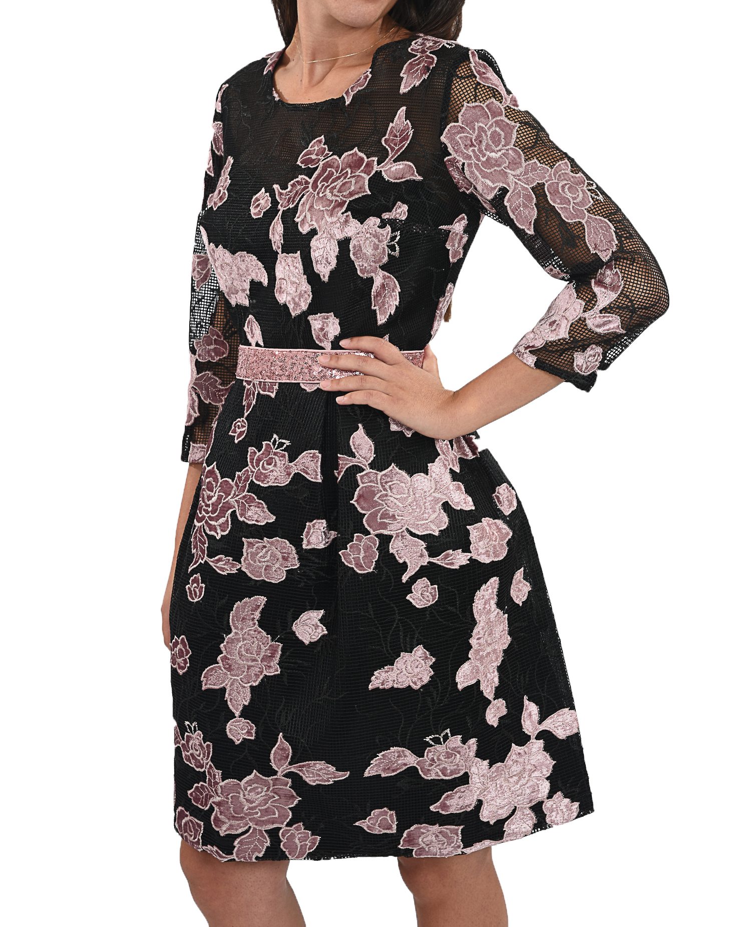 ALLURE ΦΟΡΕΜΑ ΜM ΤΟΥΛΙ ΛΟΥΛΟΥΔΙΑ ZΩΝΗ ΠΑΓΕΤΑ ΡΟΖ ΜΑΥΡΟ