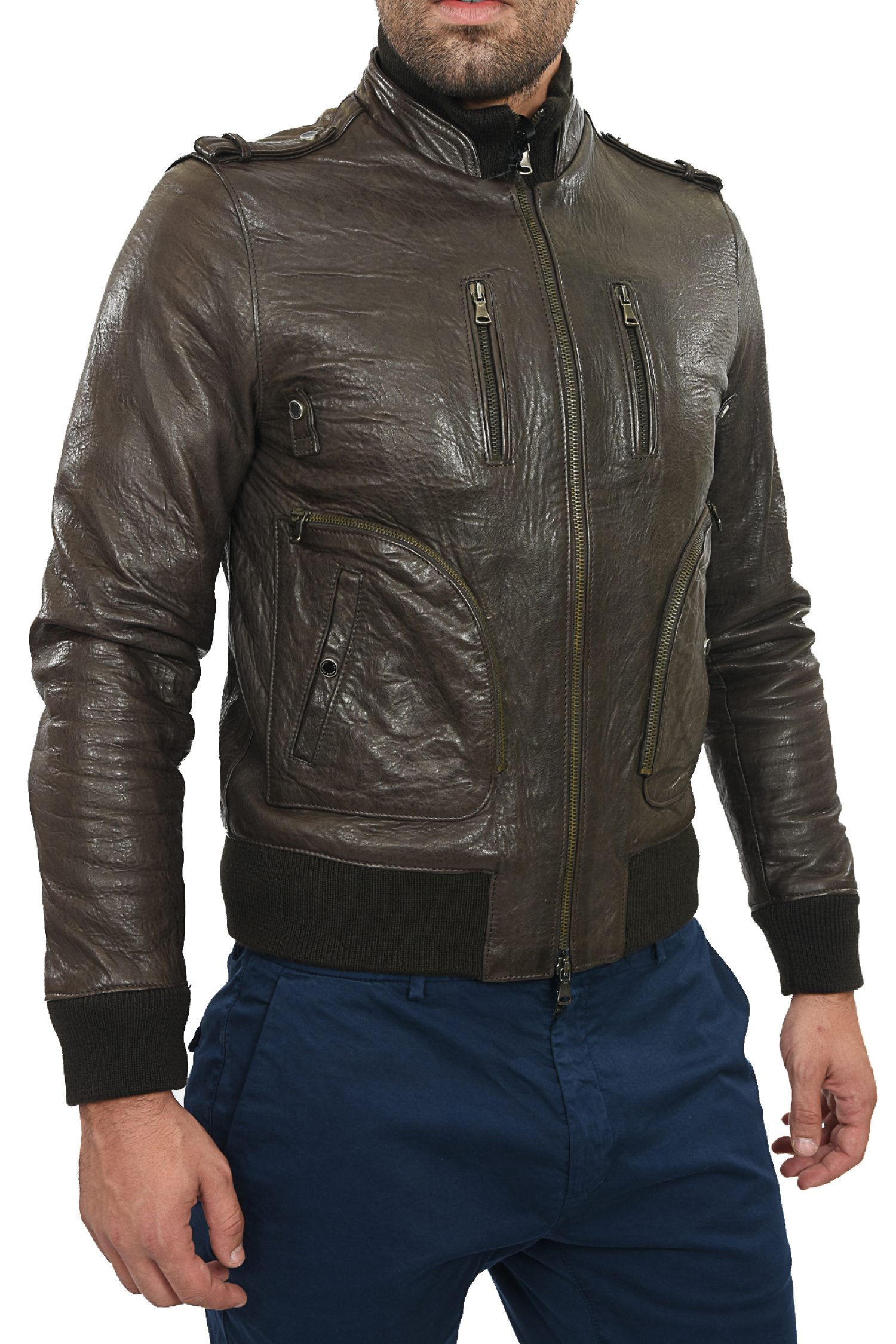 DANIELE ALESSANDRINI ΜΠΟΥΦΑΝ BOMBER ΔΕΡΜΑ ΚΑΦΕ