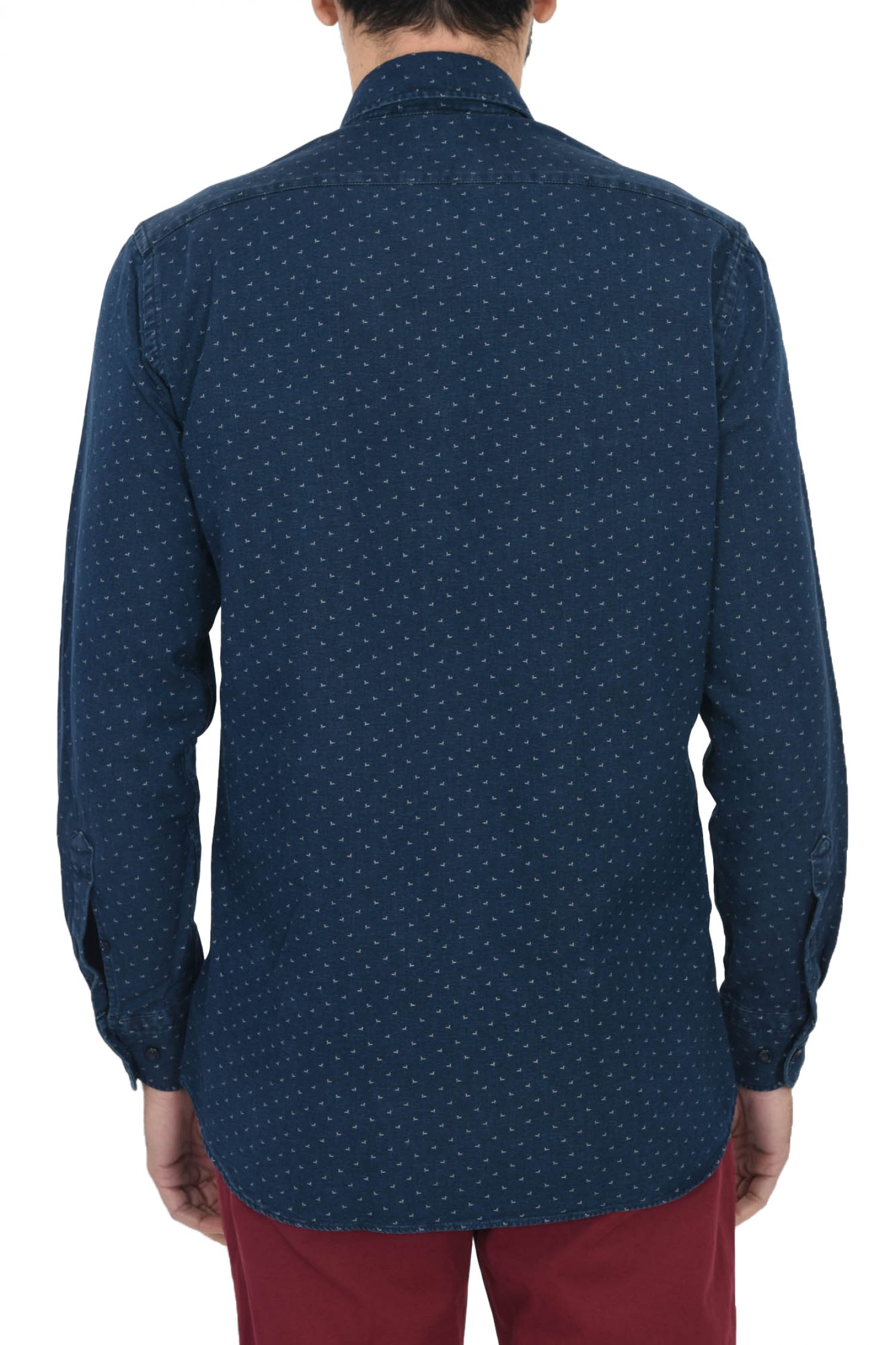 PAUL&SHARK ΠΟΥΚΑΜΙΣΟ BUTTON DOWN JEANS ALL OVER PRINT ΜΠΛΕ