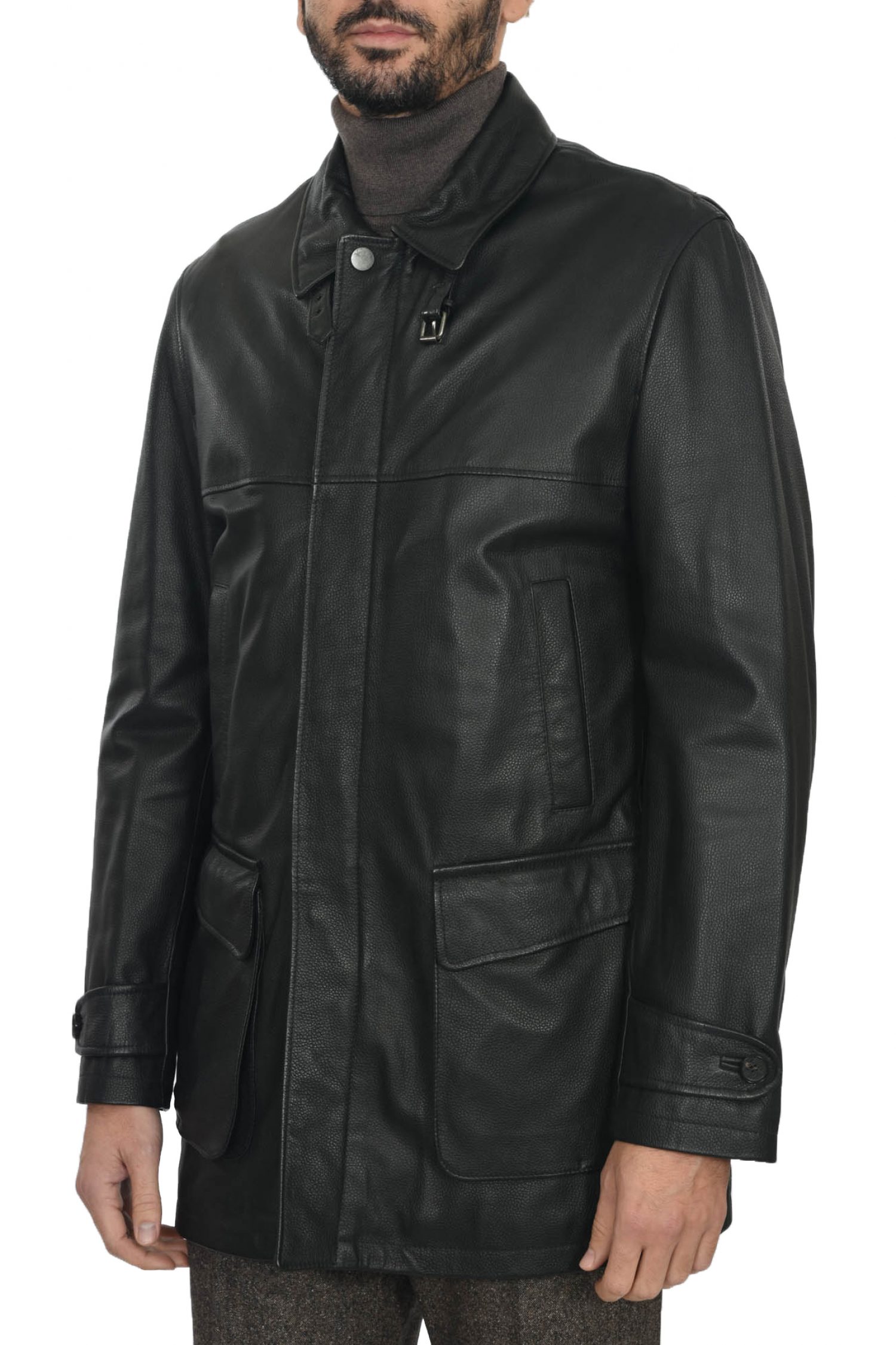 PAL ZILERI ΠΑΛΤΟ ΔΕΡΜΑ ΜΑΥΡΟ