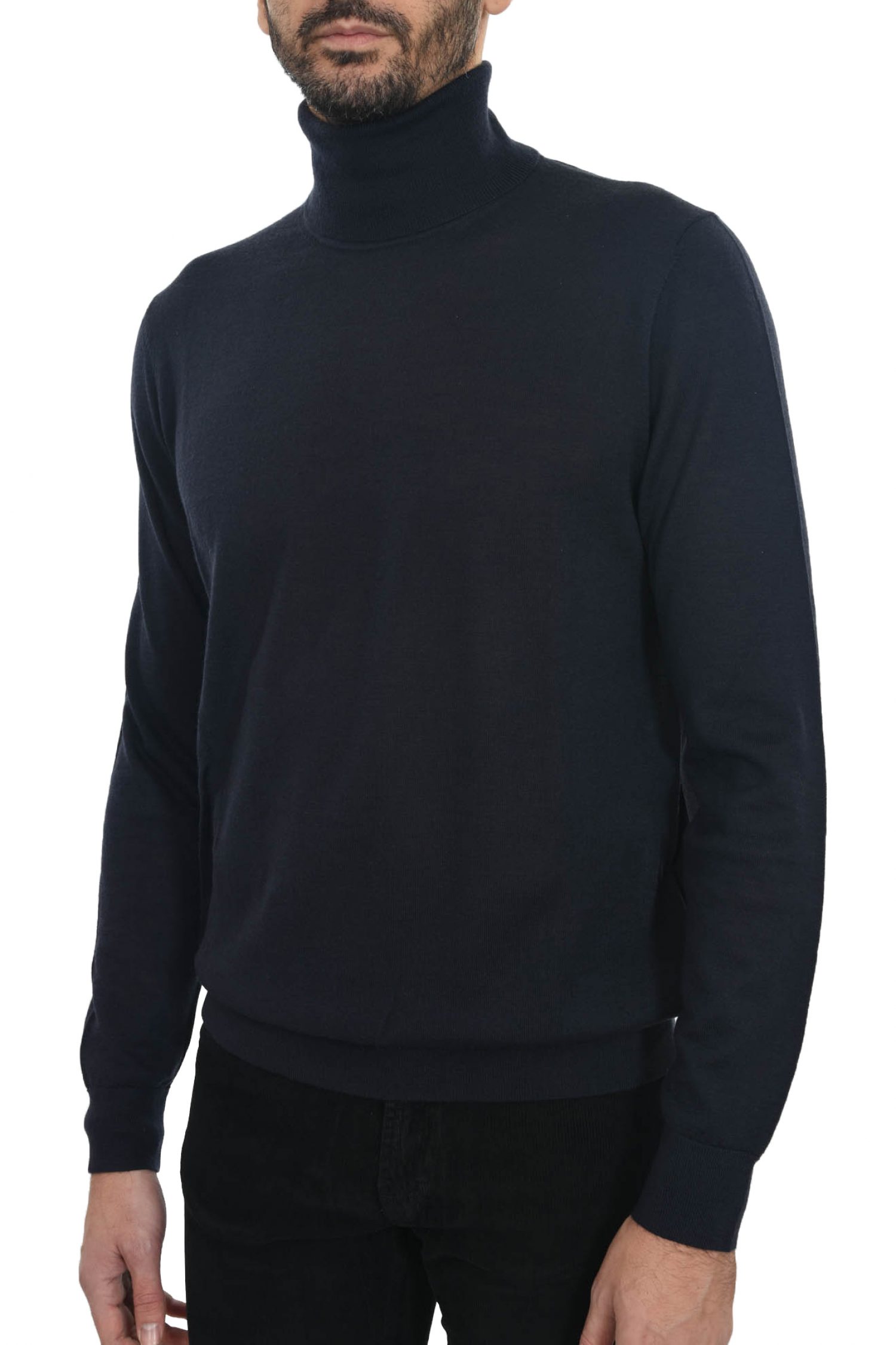 HUGO ΠΛΕΚΤΟ TURTLENECK SAN ANTONIO ΜΠΛΕ φωτογραφία