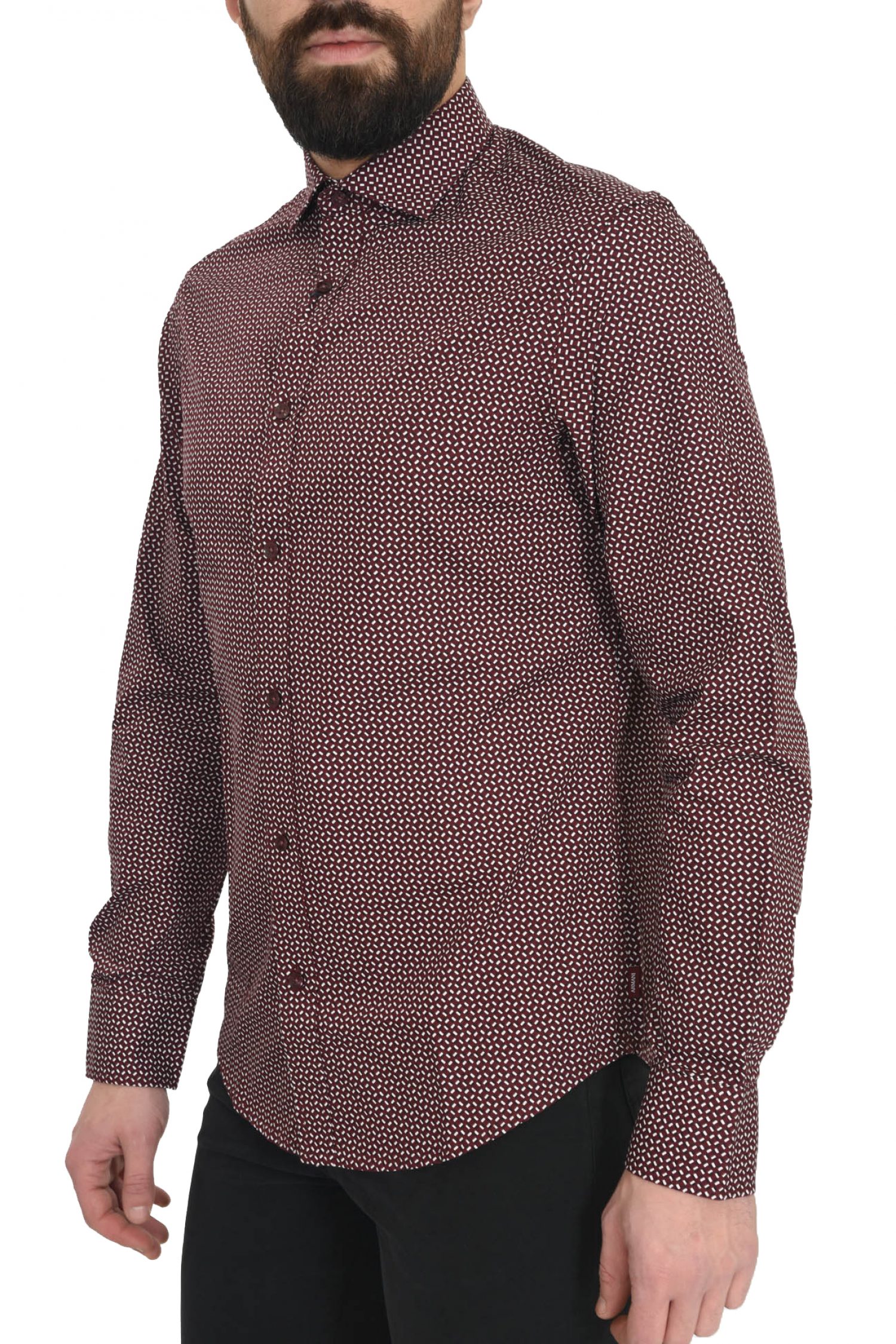 ARMANI JEANS ΠΟΥΚΑΜΙΣΟ ALLOVER PRINT ΜΠΟΡΝΤΩ