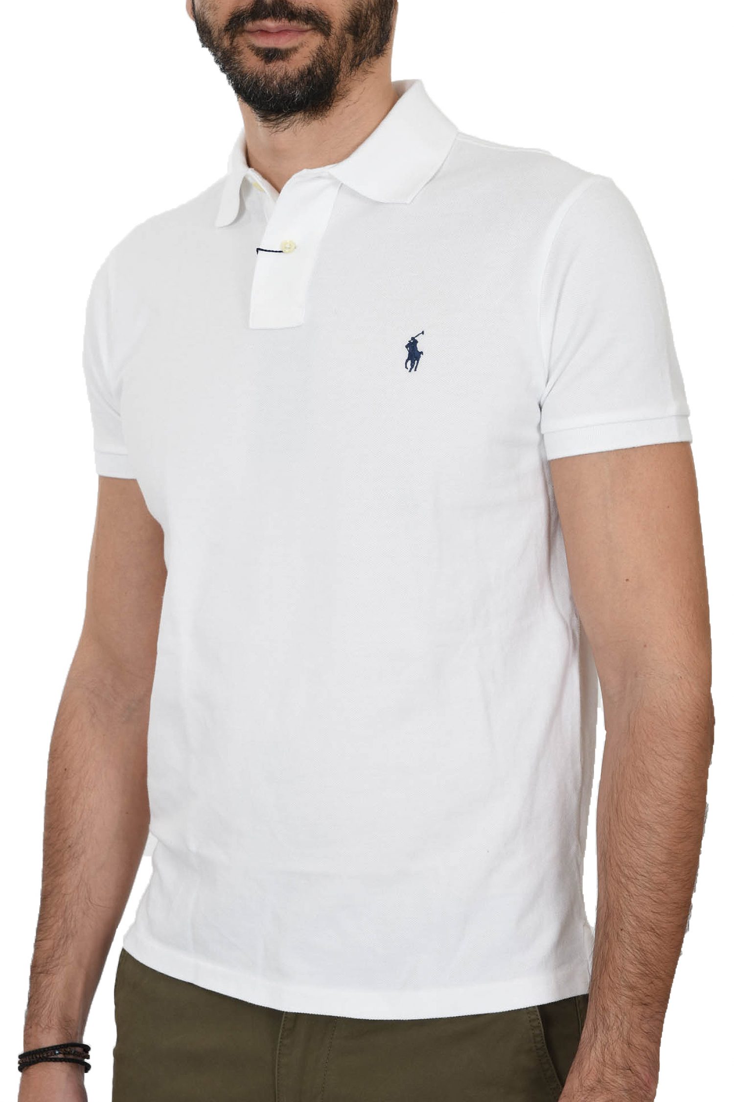 RALPH LAUREN POLO CUSTOM SLIM FIT BSR ΛΕΥΚΟ