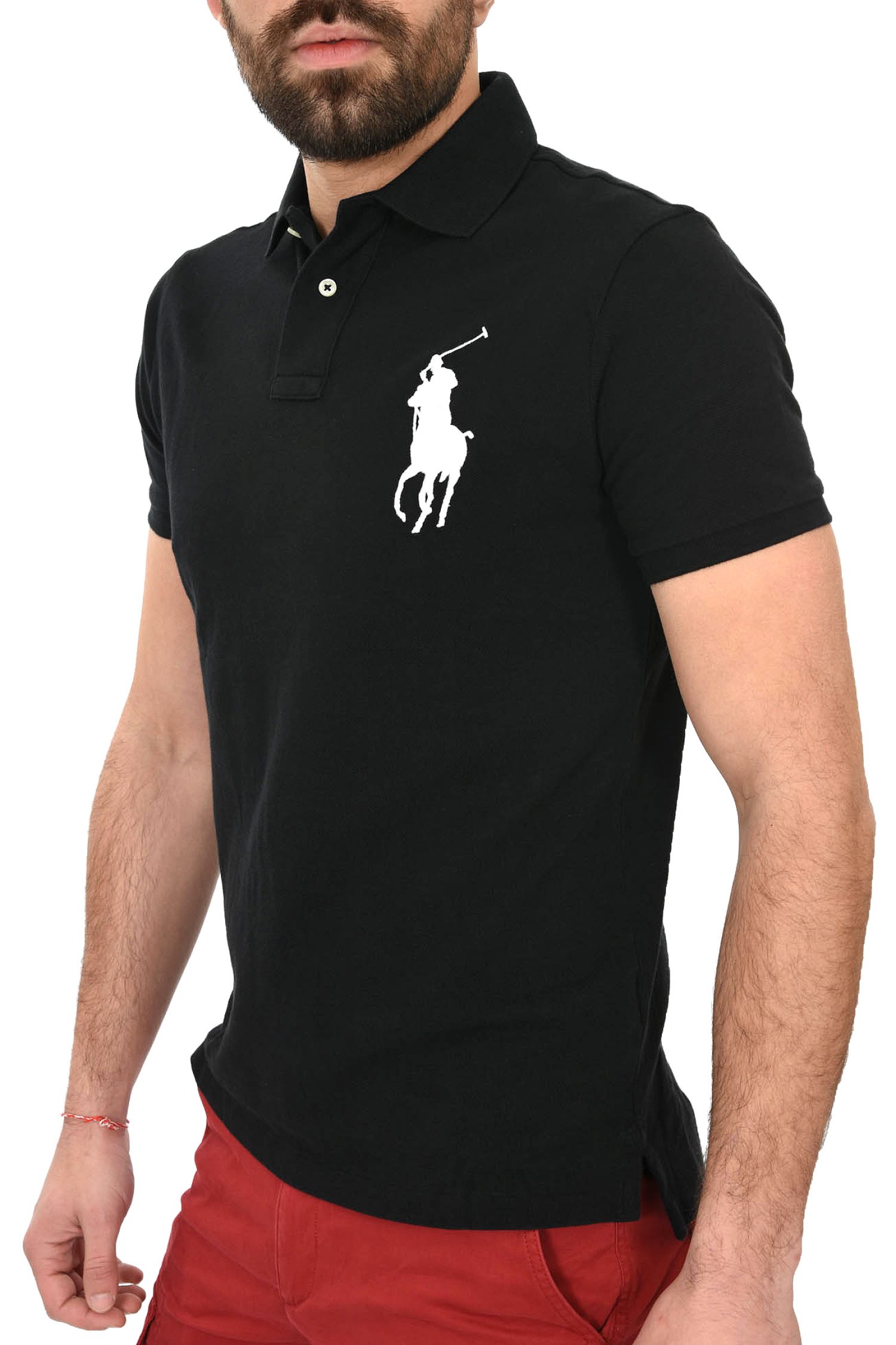 RALPH LAUREN POLO CUSTOM SLIM FIT BIG PONY ΜΑΥΡΟ