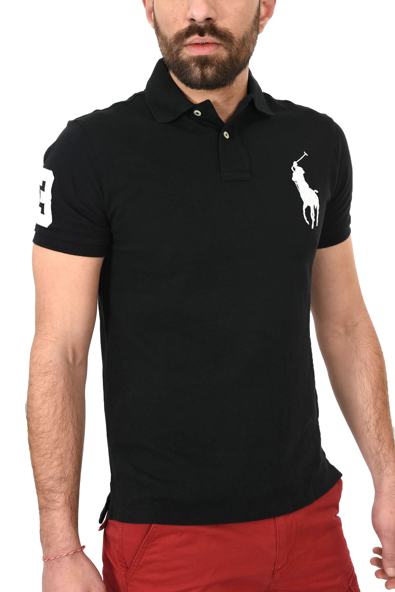 RALPH LAUREN POLO CUSTOM SLIM FIT BIG PONY ΜΑΥΡΟ