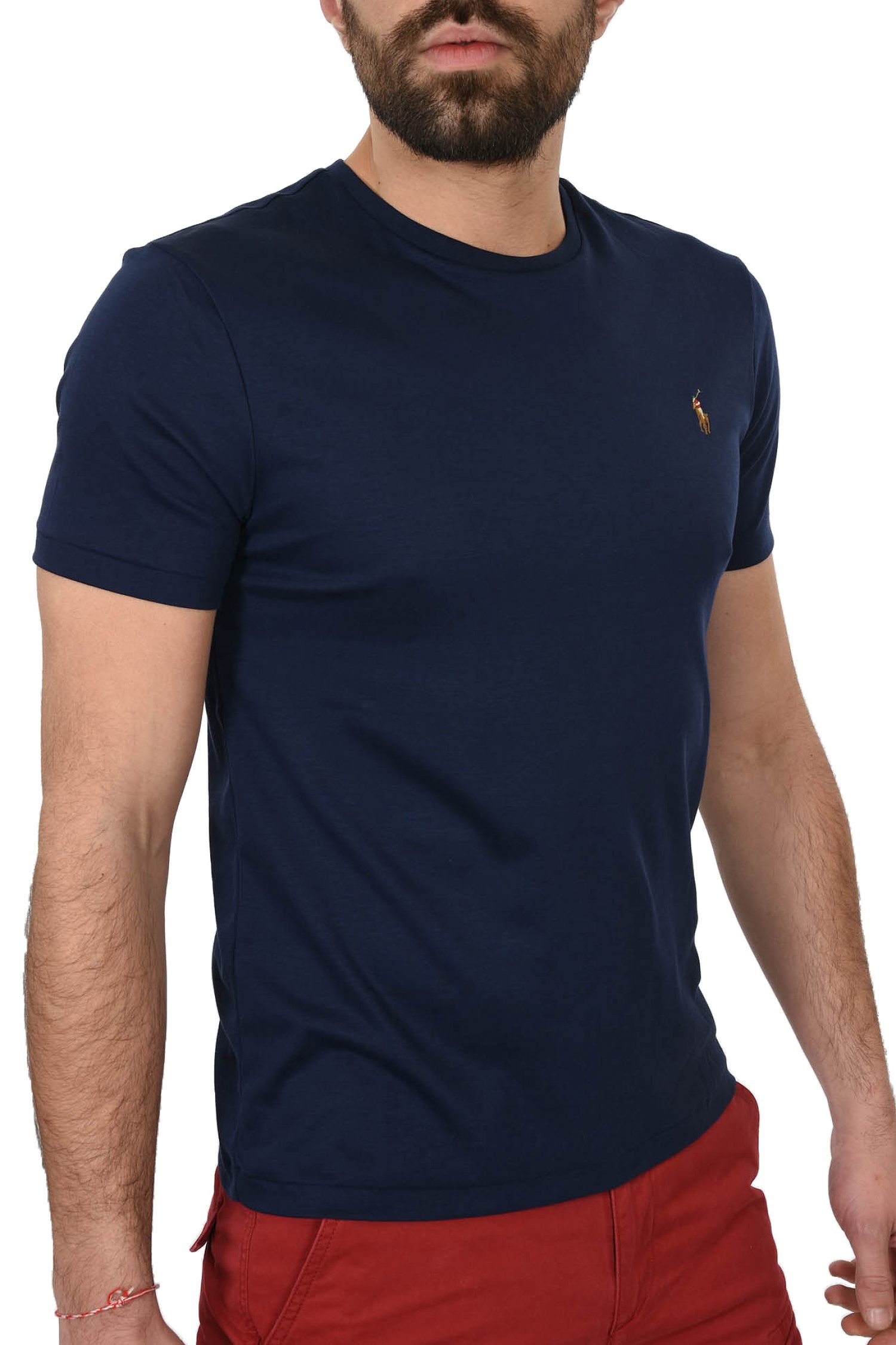 RALPH LAUREN T-SHIRT LOGO CUSTOM SLIM FIT ΜΠΛΕ φωτογραφία
