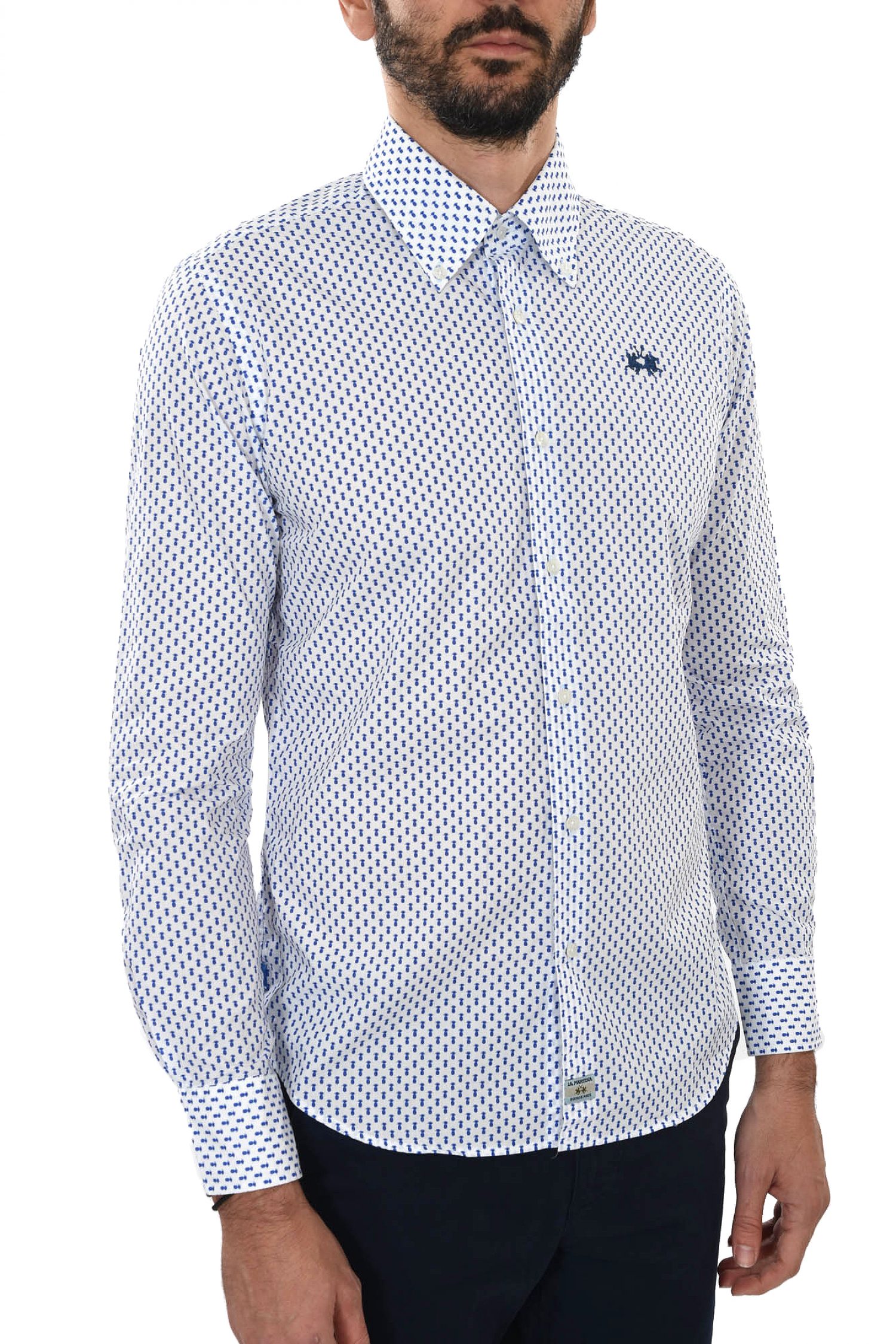 LA MARTINA ΠΟΥΚΑΜΙΣΟ BUTTON DOWN ALL OVER PRINT REGULAR FIT ΛΕΥΚΟ-ΜΠΛΕ φωτογραφία