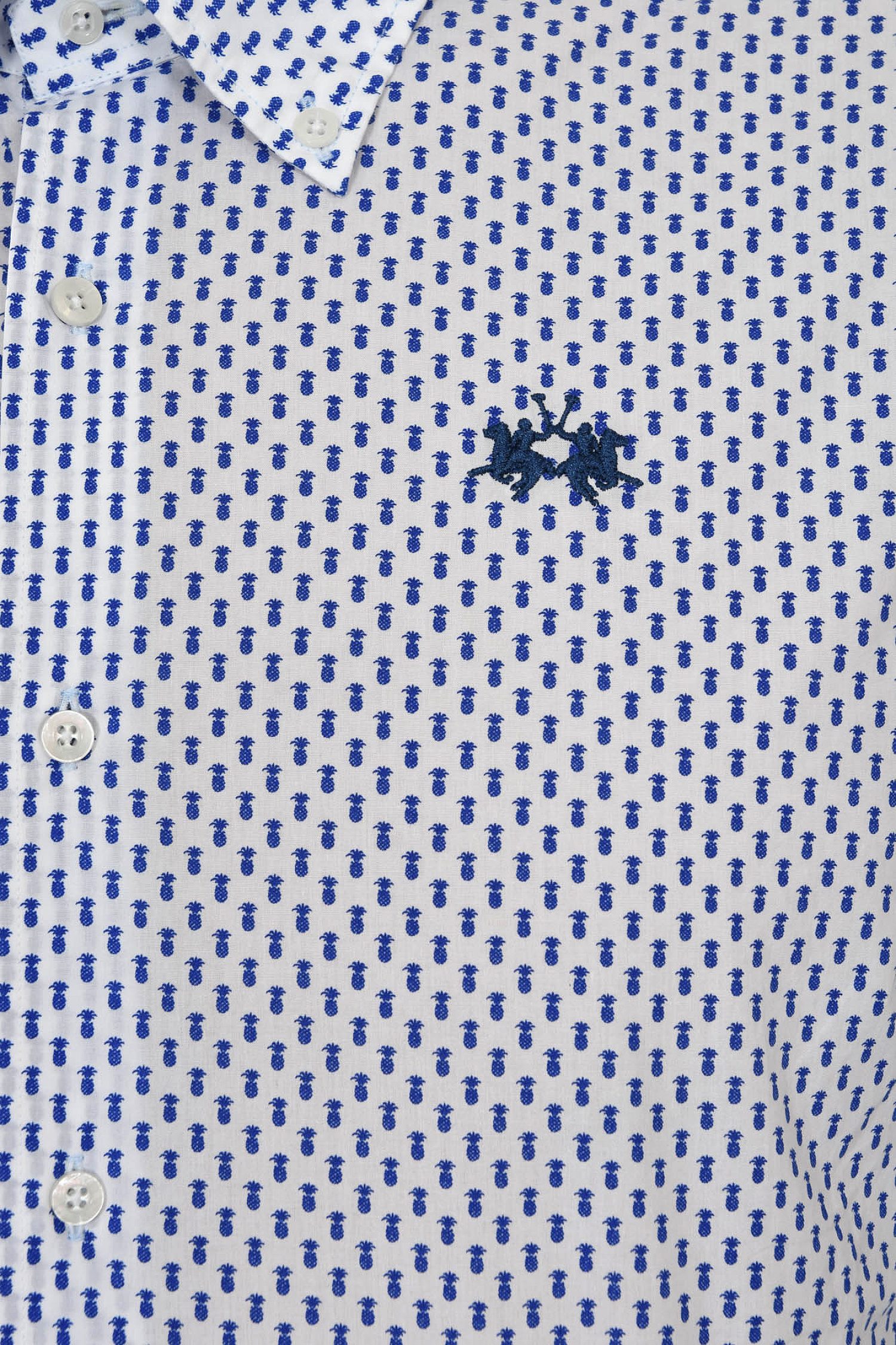 LA MARTINA ΠΟΥΚΑΜΙΣΟ BUTTON DOWN ALL OVER PRINT REGULAR FIT ΛΕΥΚΟ-ΜΠΛΕ φωτογραφία