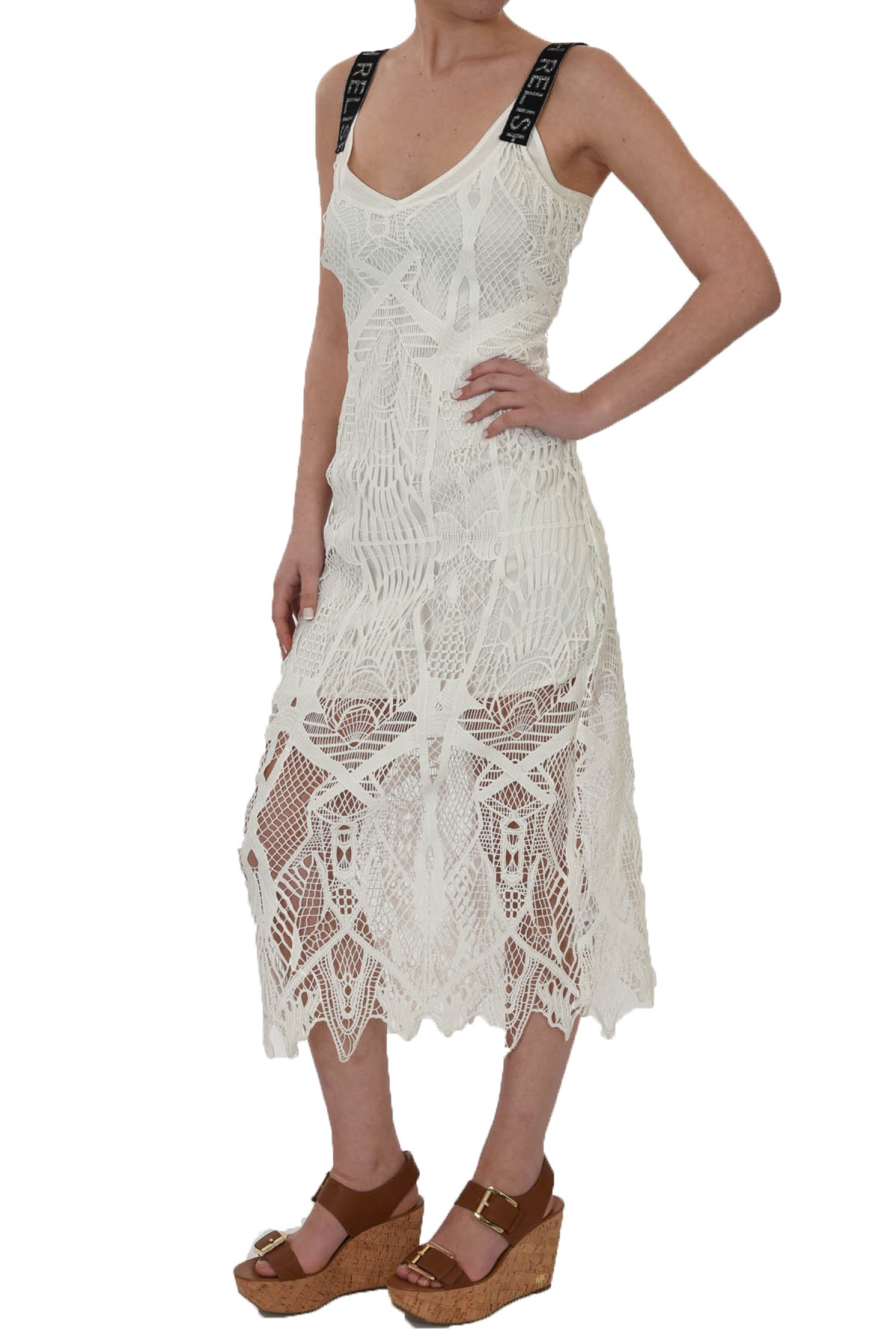 RELISH ΦΟΡΕΜΑ ULYSSES V-NECK ΤΙΡΑΝΤΑ LOGO ΔΑΝΤΕΛΑ MILK φωτογραφία