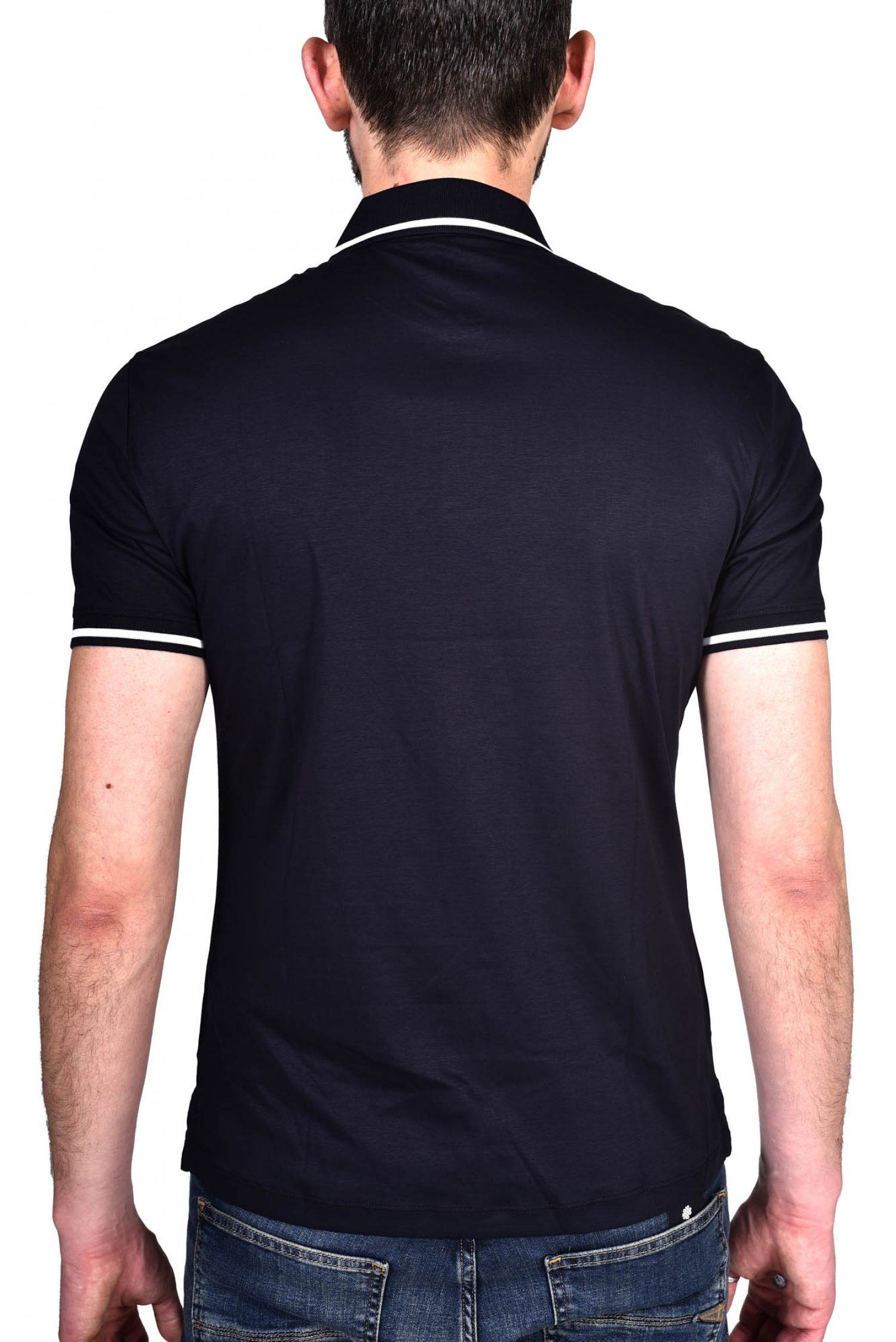 EMPORIO ARMANI POLO LOGO ΡΙΓΑ ΓΙΑΚΑ ΜΠΛΕ φωτογραφία