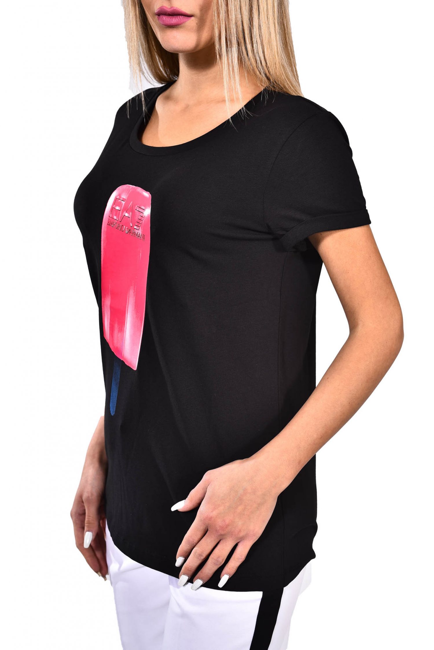 ARMANI 7 T-SHIRT LOGO ICE CREAM ΜΑΥΡΟ φωτογραφία