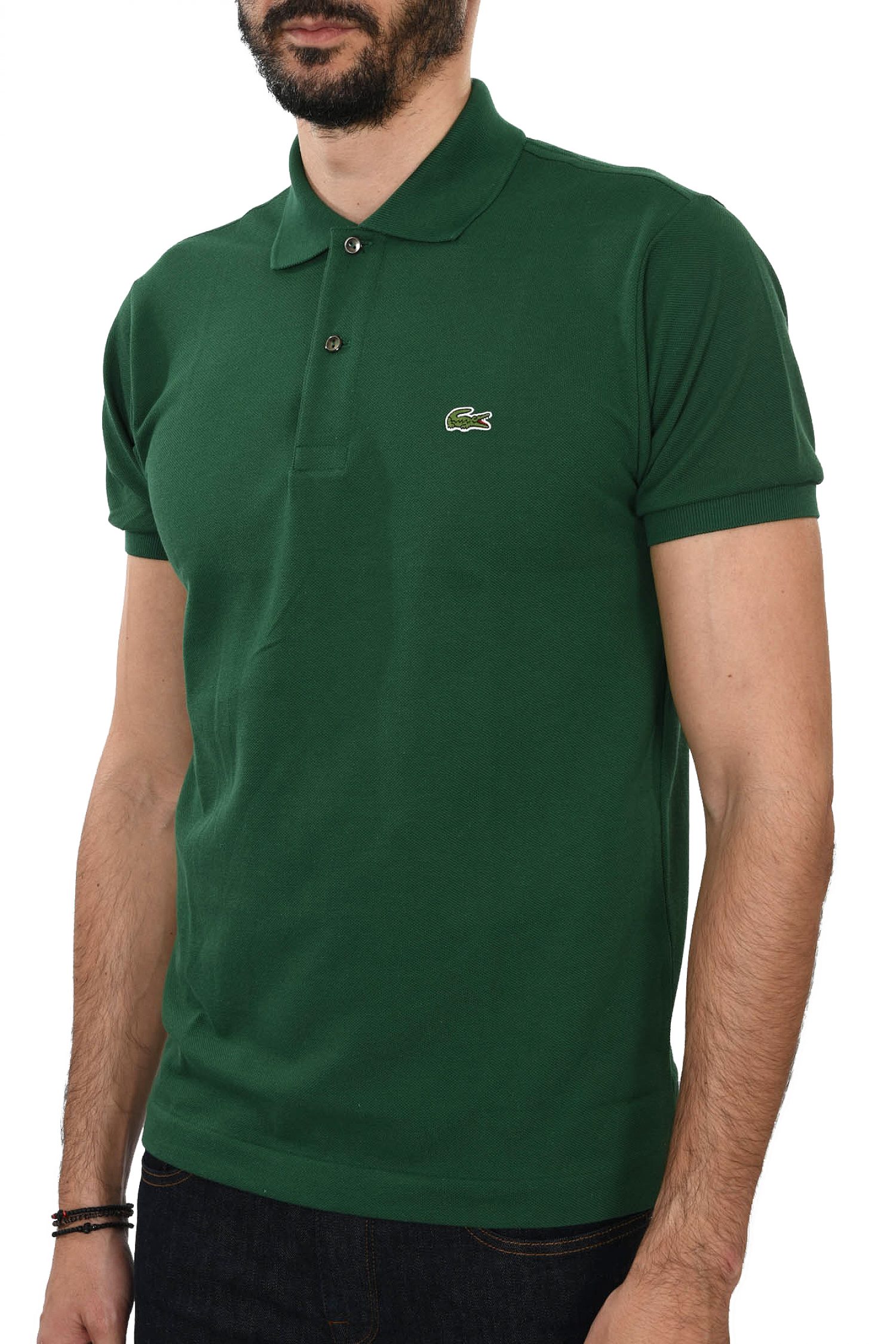 LACOSTE POLO CLASSIC FIT ΣΚΟΥΡΟ ΠΡΑΣΙΝΟ
