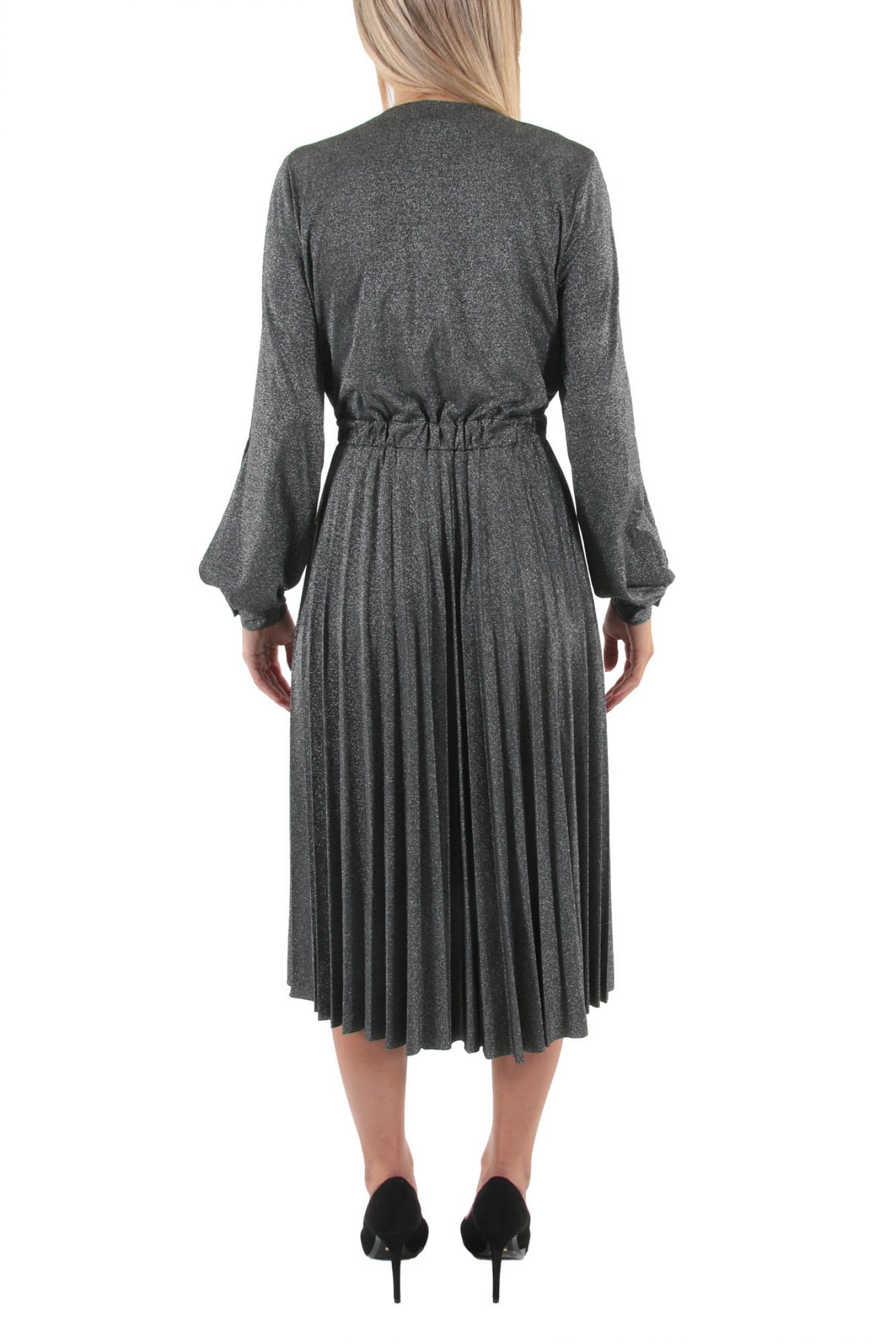 TRUSSARDI JEANS ΦΟΡΕΜΑ ΚΡΟΥΑΖΕ ΠΛΙΣΕ LUREX JERSEY ΓΚΡΙ φωτογραφία