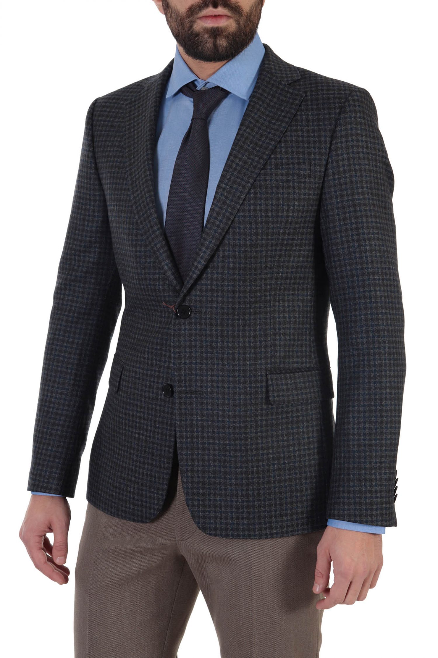 TOM FRANK ΣΑΚΑΚΙ ΚΑΡΩ ANGELICO GIACCA ΓΚΡΙ-ΜΠΛΕ-ΚΑΦΕ