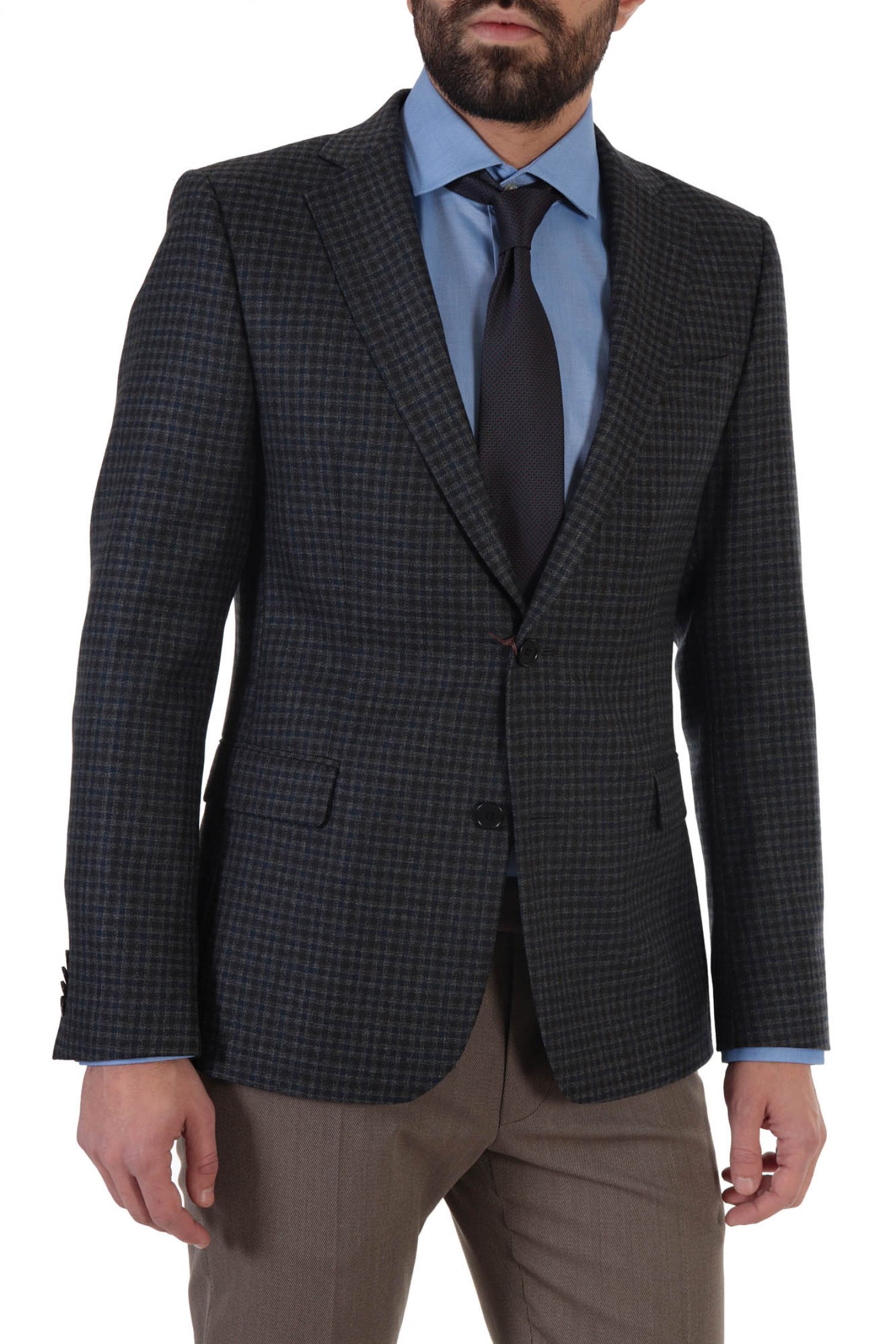 TOM FRANK ΣΑΚΑΚΙ ΚΑΡΩ ANGELICO GIACCA ΓΚΡΙ-ΜΠΛΕ-ΚΑΦΕ