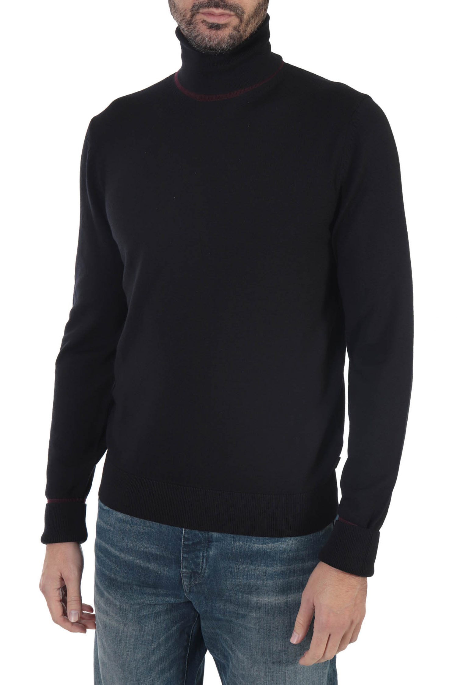 BOSS BUSINESS ΠΛΕΚΤΟ TURTLE NECK BONARDO ΜΠΛΕ φωτογραφία