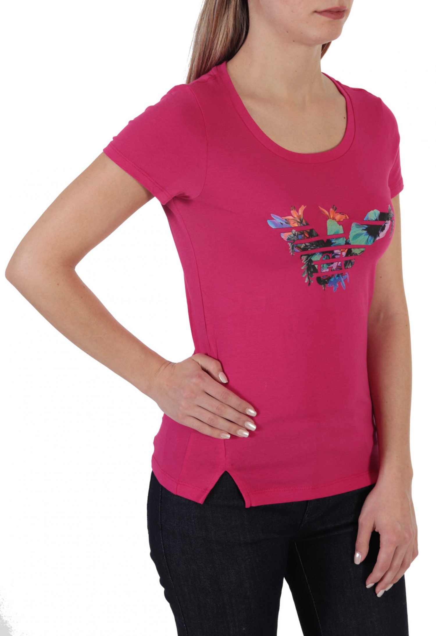 ARMANI 7 T-SHIRT LOGO ΦΟΥΞΙΑ φωτογραφία