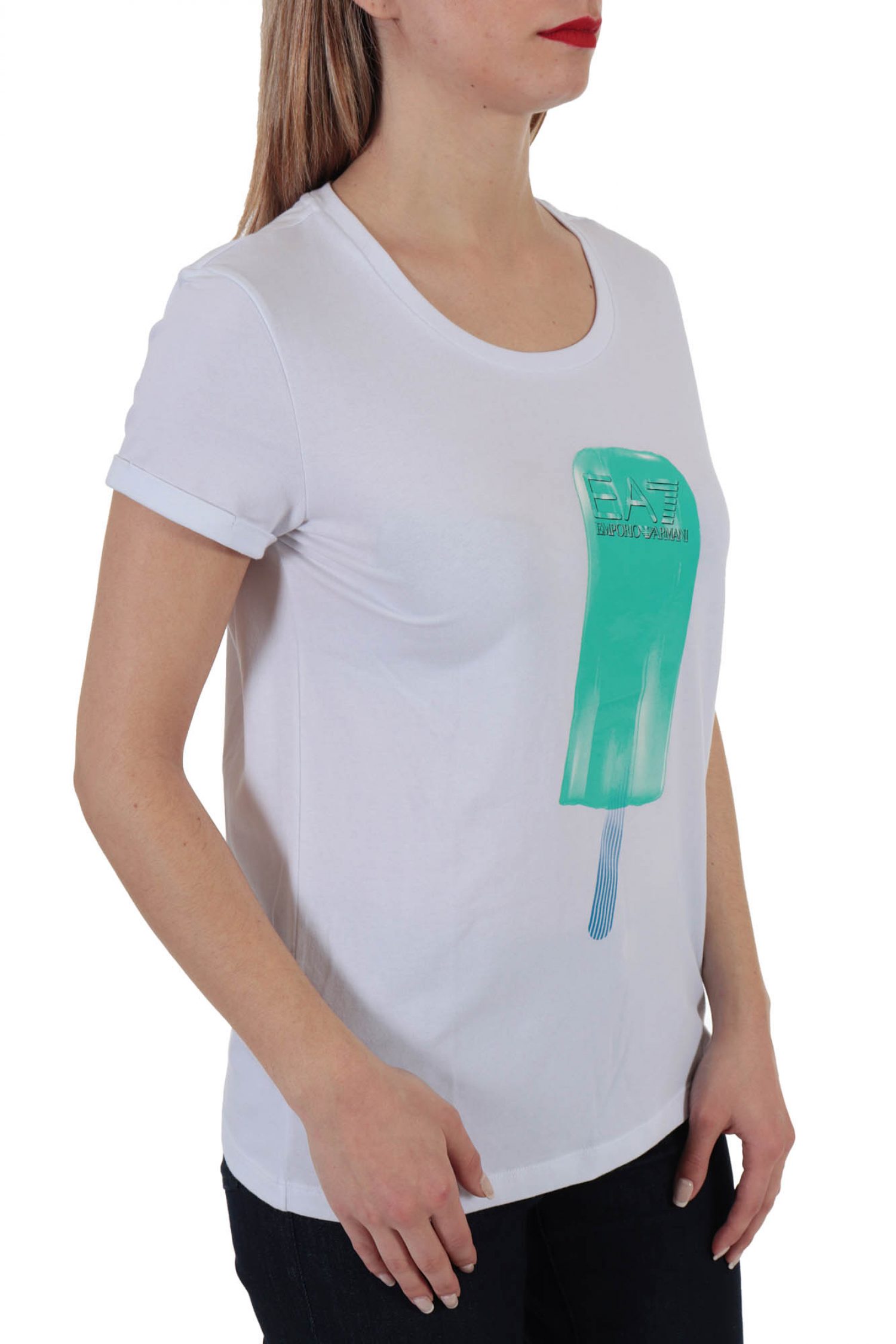 ARMANI 7 T-SHIRT LOGO ICE CREAM ΛΕΥΚΟ φωτογραφία