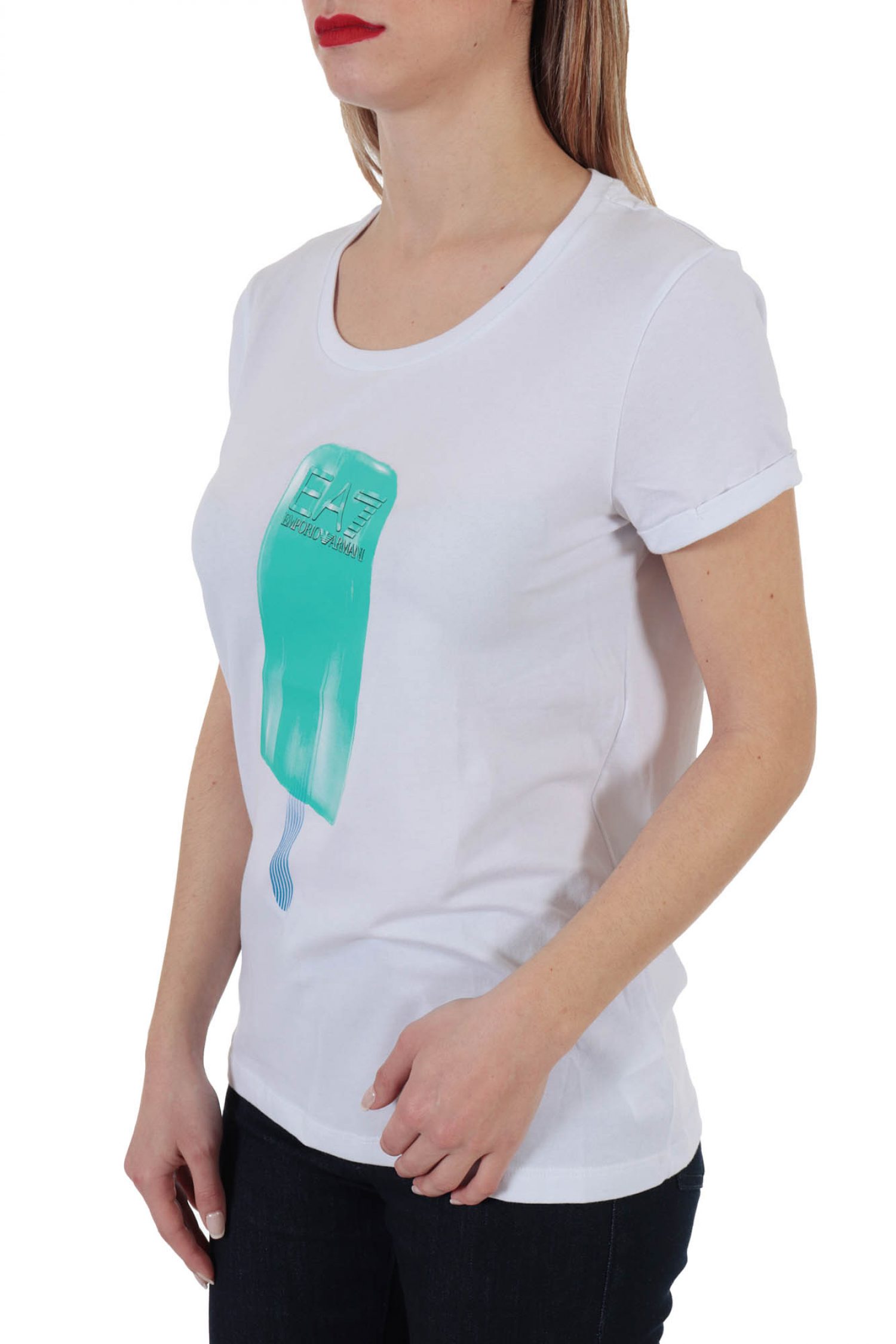 ARMANI 7 T-SHIRT LOGO ICE CREAM ΛΕΥΚΟ φωτογραφία