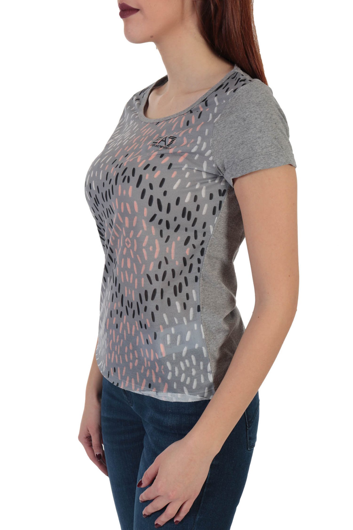 ARMANI 7 Τ-SHIRT ΜΙΚROΣΧΕΔΙΟ ΓΚΡΙ φωτογραφία