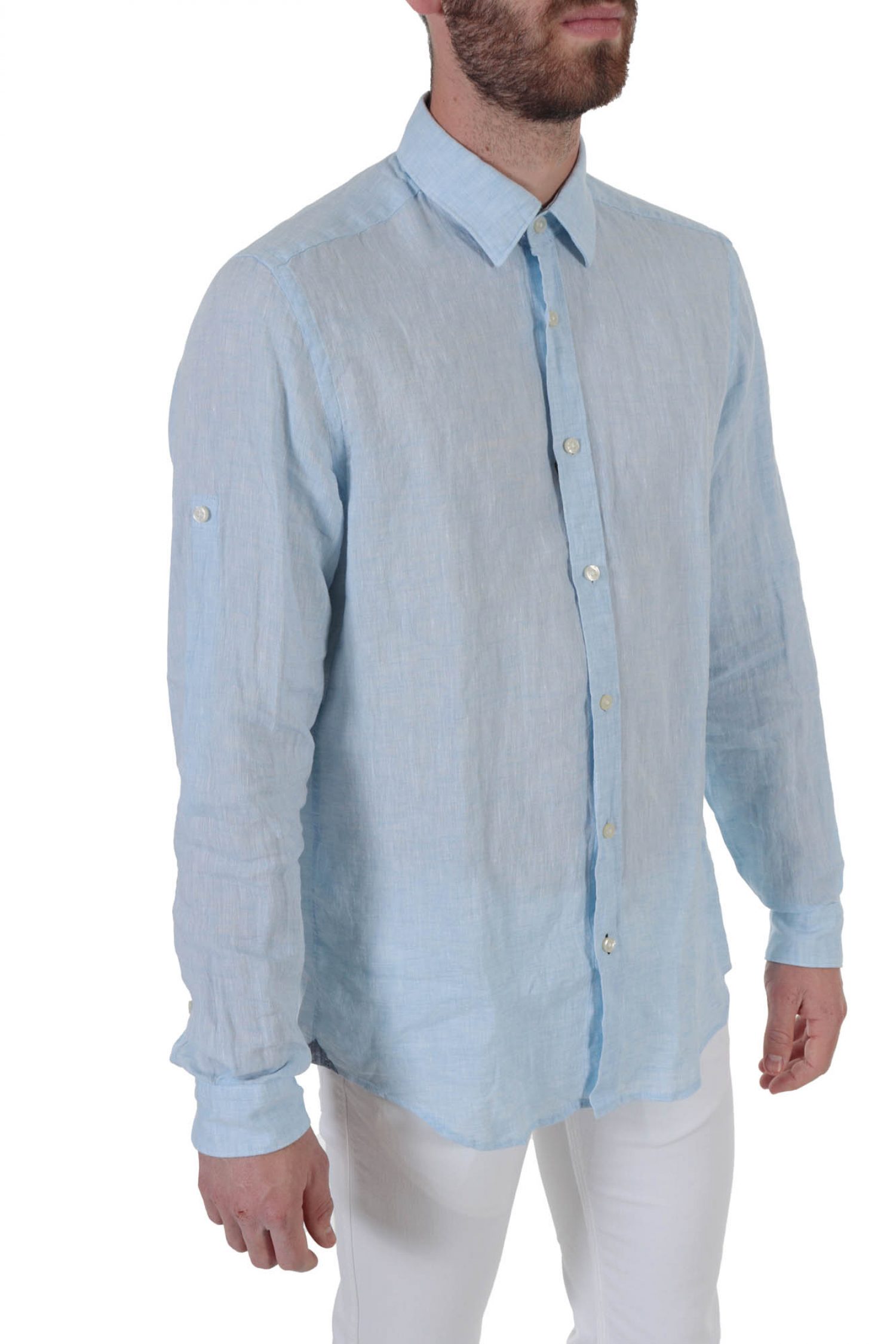 BOSS BUSINESS ΠΟΥΚΑΜΙΣΟ ΛΙΝΟ REGULAR FIT LUKAS 53 ΣΙΕΛ φωτογραφία