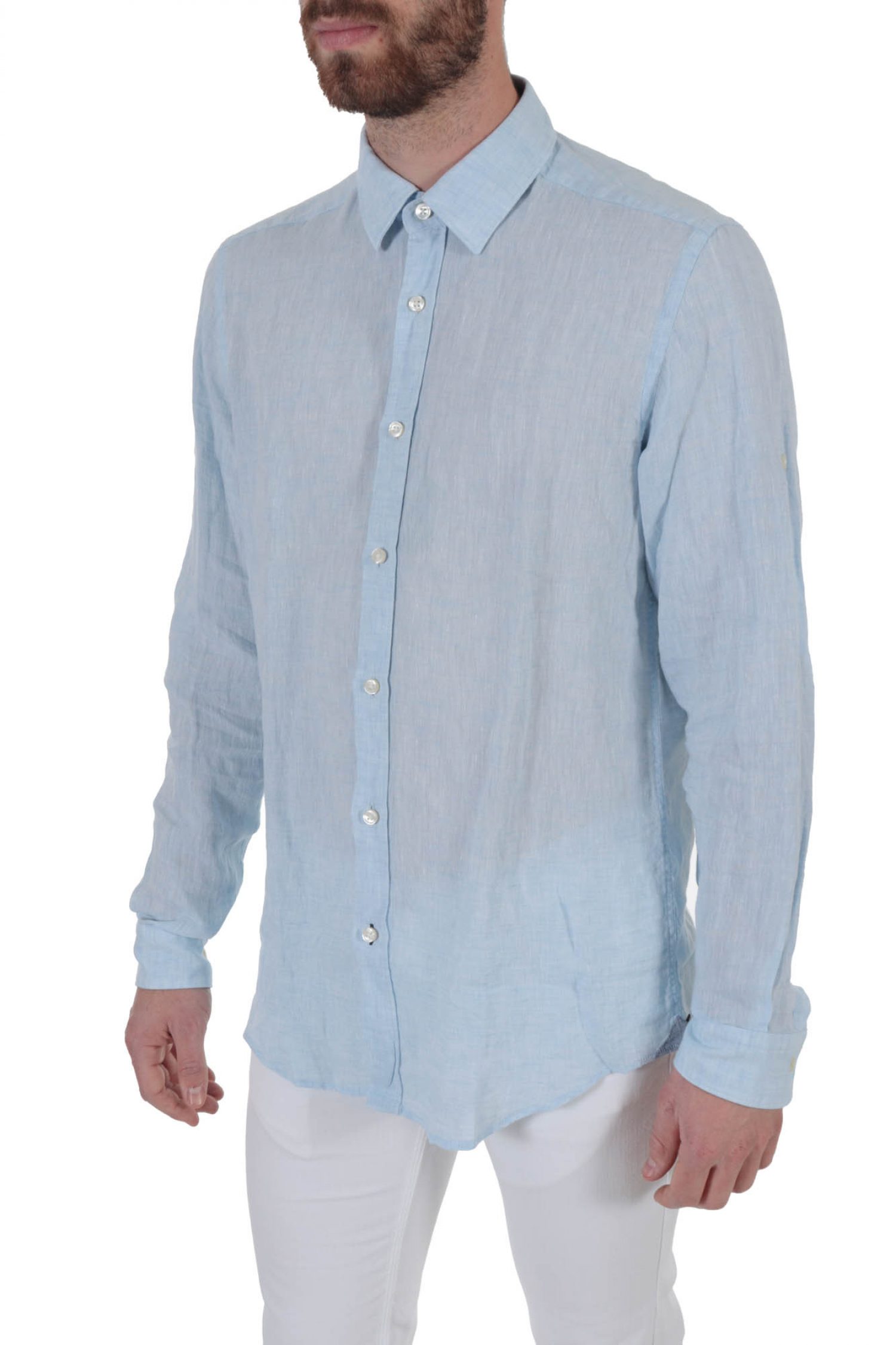 BOSS BUSINESS ΠΟΥΚΑΜΙΣΟ ΛΙΝΟ REGULAR FIT LUKAS 53 ΣΙΕΛ φωτογραφία