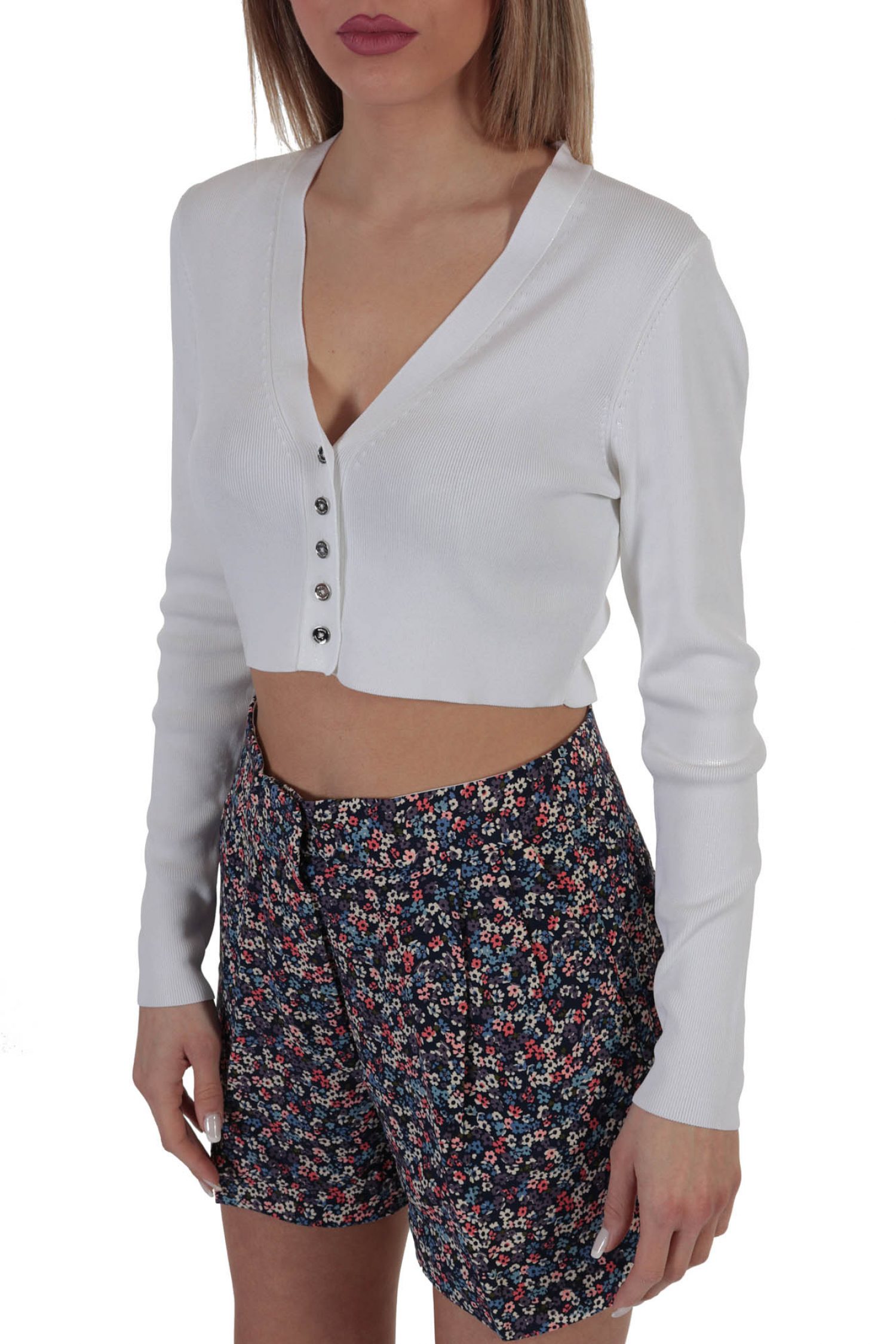 MICHAEL KORS ZAKETA CROPPED V ΚΟΥΜΠΙΑ ΛΕΥΚΟ φωτογραφία