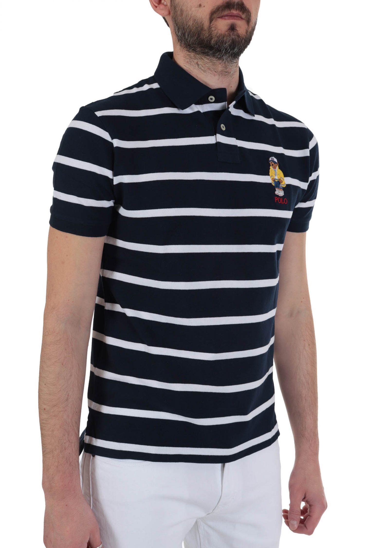 RALPH LAUREN POLO ΡΙΓΕ BEAR CUSTOM SLIM FIT ΜΠΛΕ