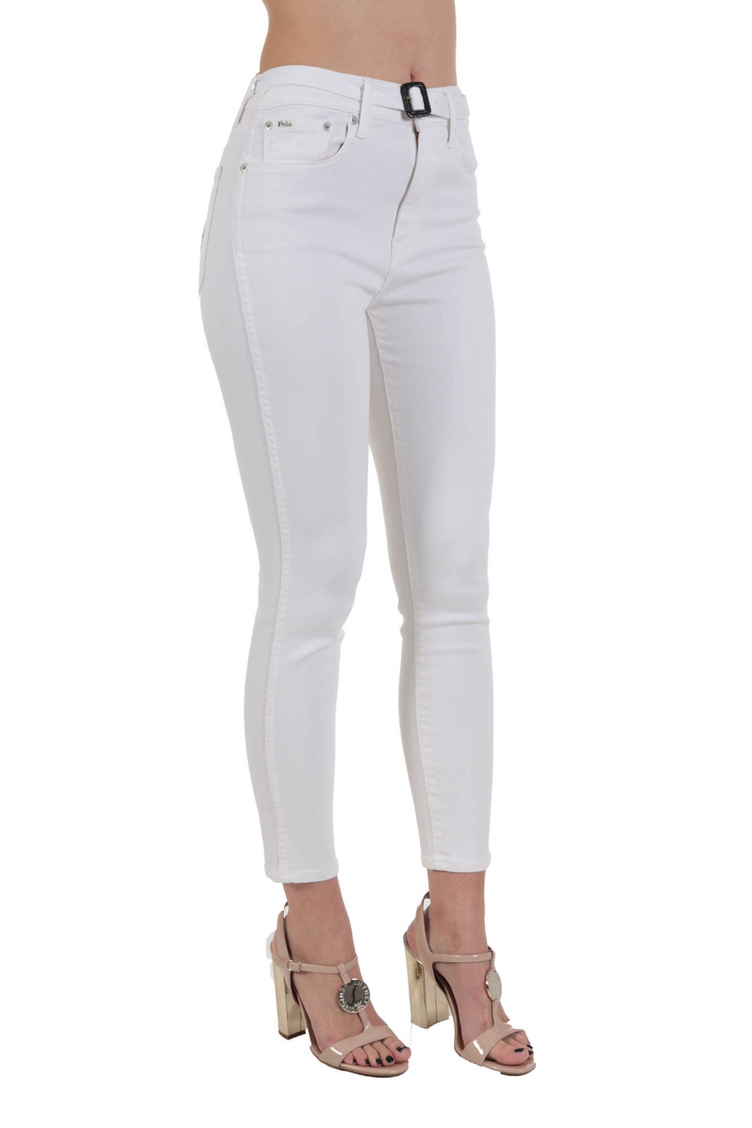 RALPH LAUREN ΠΑΝΤΕΛΟΝΙ JEANS ΖΩΝΗ ΛΕΥΚΟ φωτογραφία