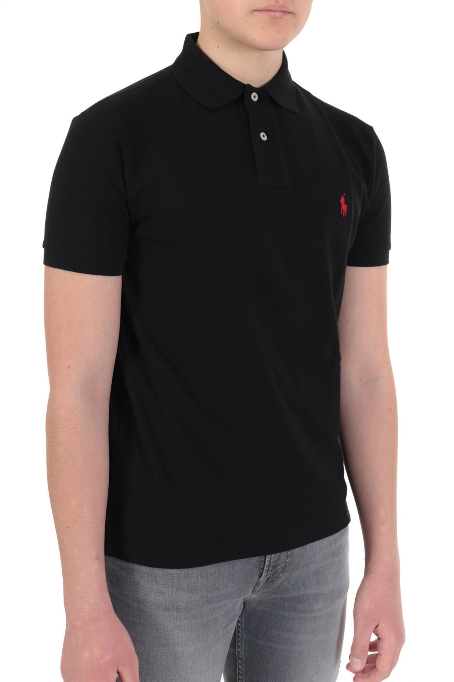 RALPH LAUREN POLO LOGO CUSTOM SLIM FIT BSR ΜΑΥΡΟ