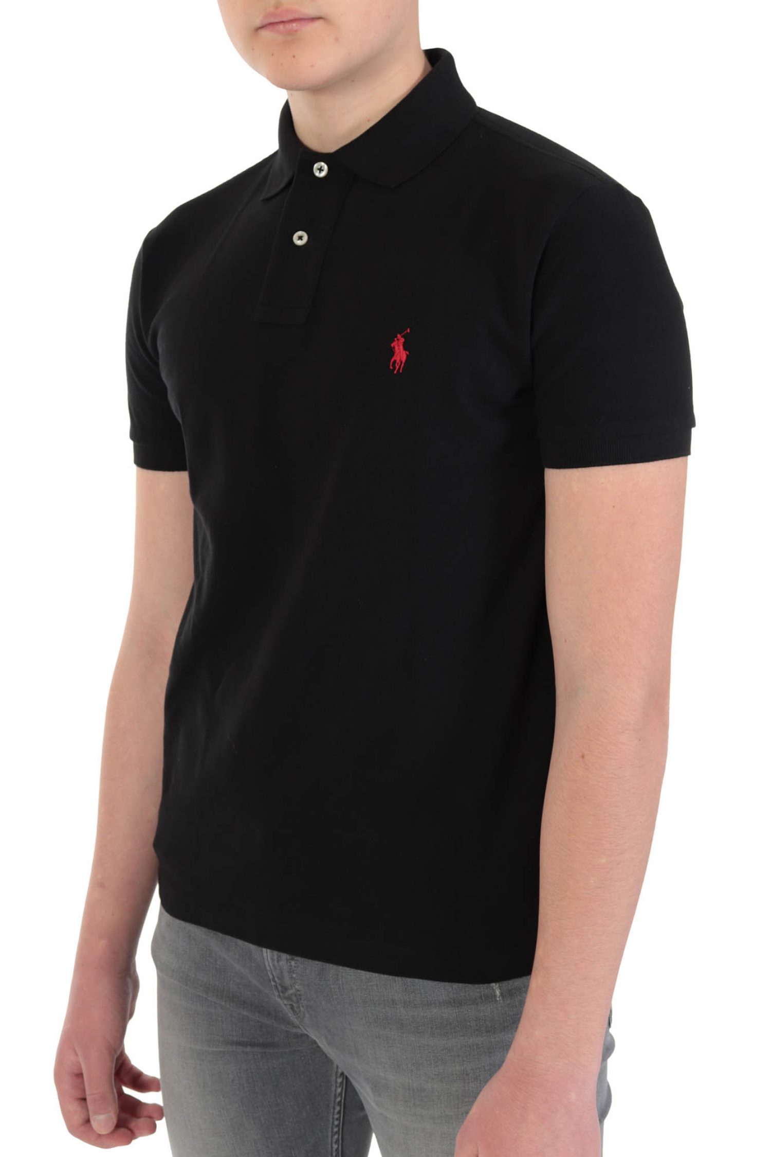 RALPH LAUREN POLO LOGO CUSTOM SLIM FIT BSR ΜΑΥΡΟ