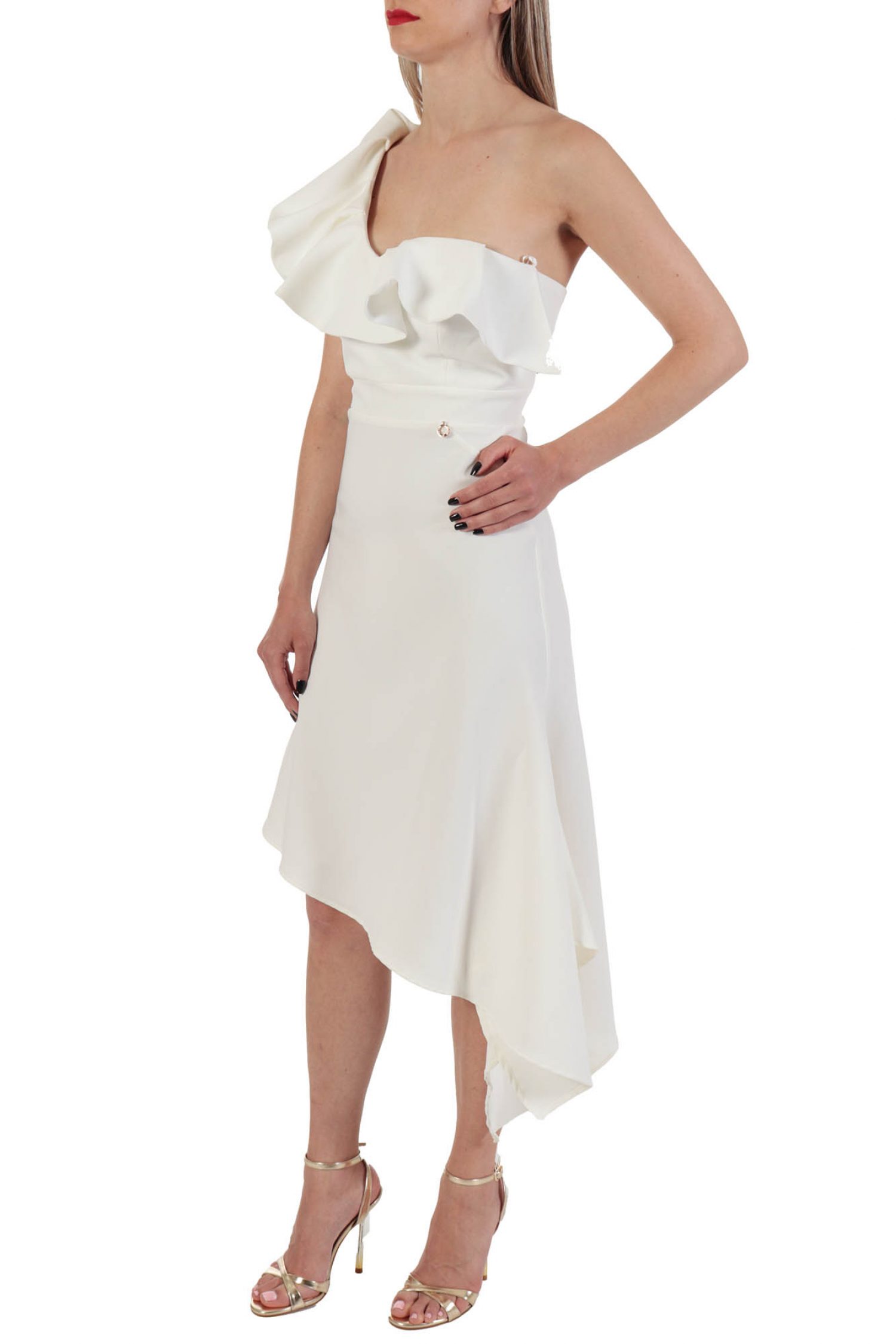 RELISH ΦΟΡΕΜΑ MIDI MIRIADER ΑΣΥΜΜΕΤΡΟ ΕΝΑΣ ΩΜΟΣ ΒΟΛΑΝ ΕΚΡΟΥ