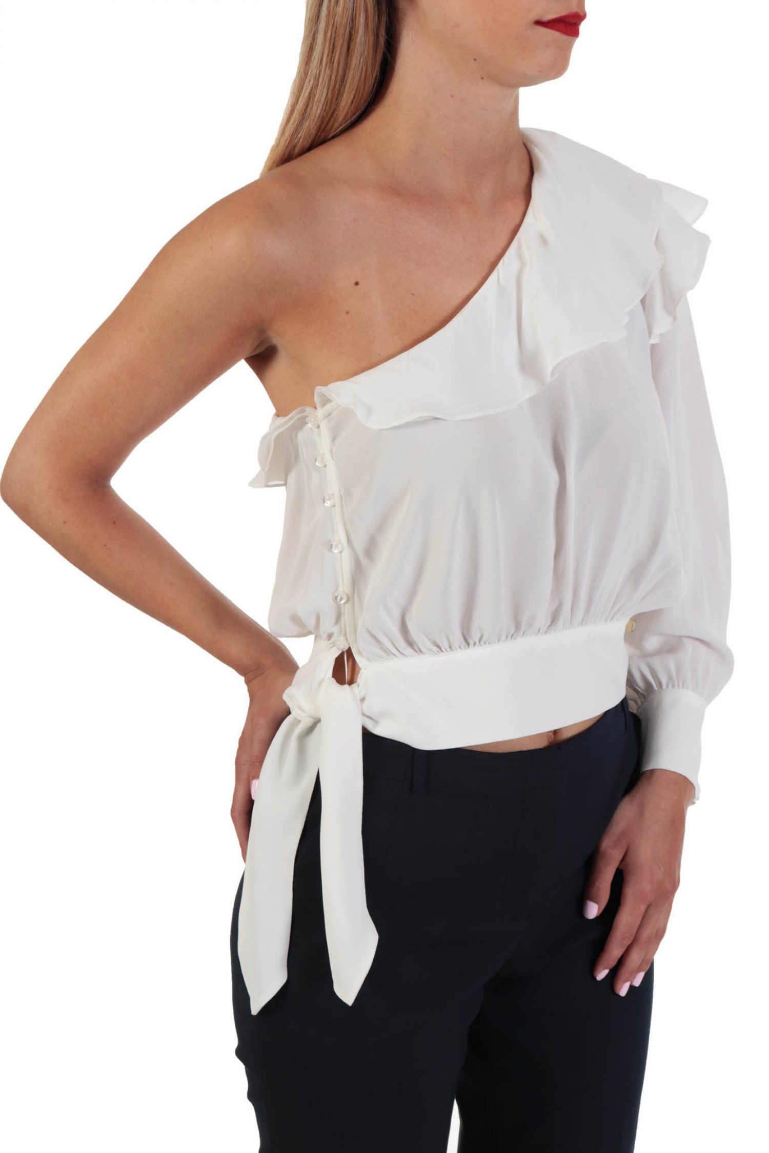 RELISH TOP ONE SLEEVE ΒΟΛΑΝ ΛEYKO