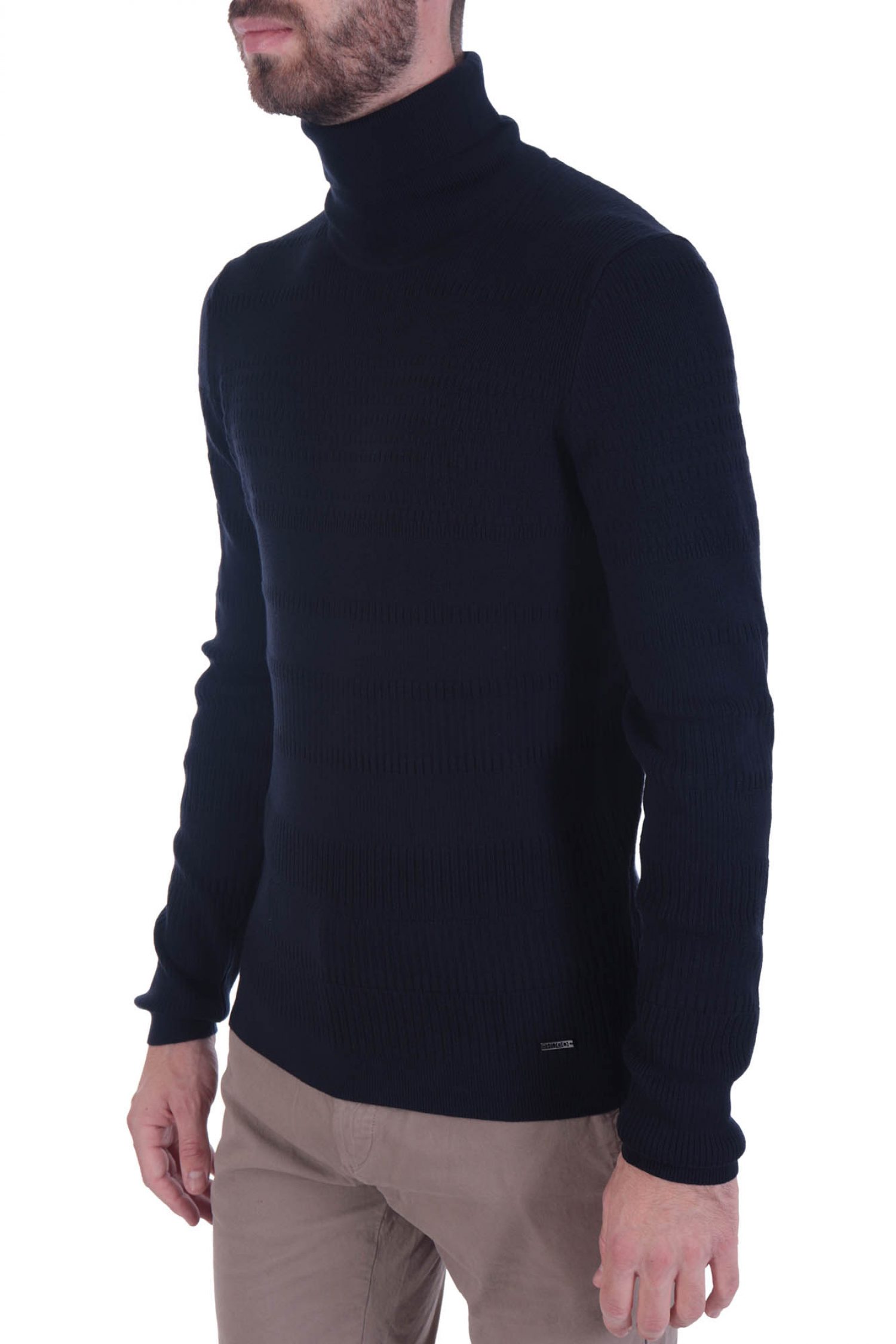 HUGO ΠΛΕΚΤΟ ROLLNECK SMAXIMO ΜΠΛΕ