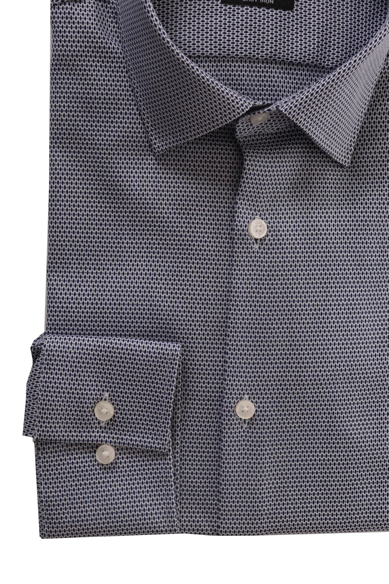 BOSS ΠΟΥΚΑΜΙΣΟ JENNO SLIM FIT EASY IRON ΜΙΚΡΟΣΧΕΔΙΟ ΜΠΛΕ φωτογραφία