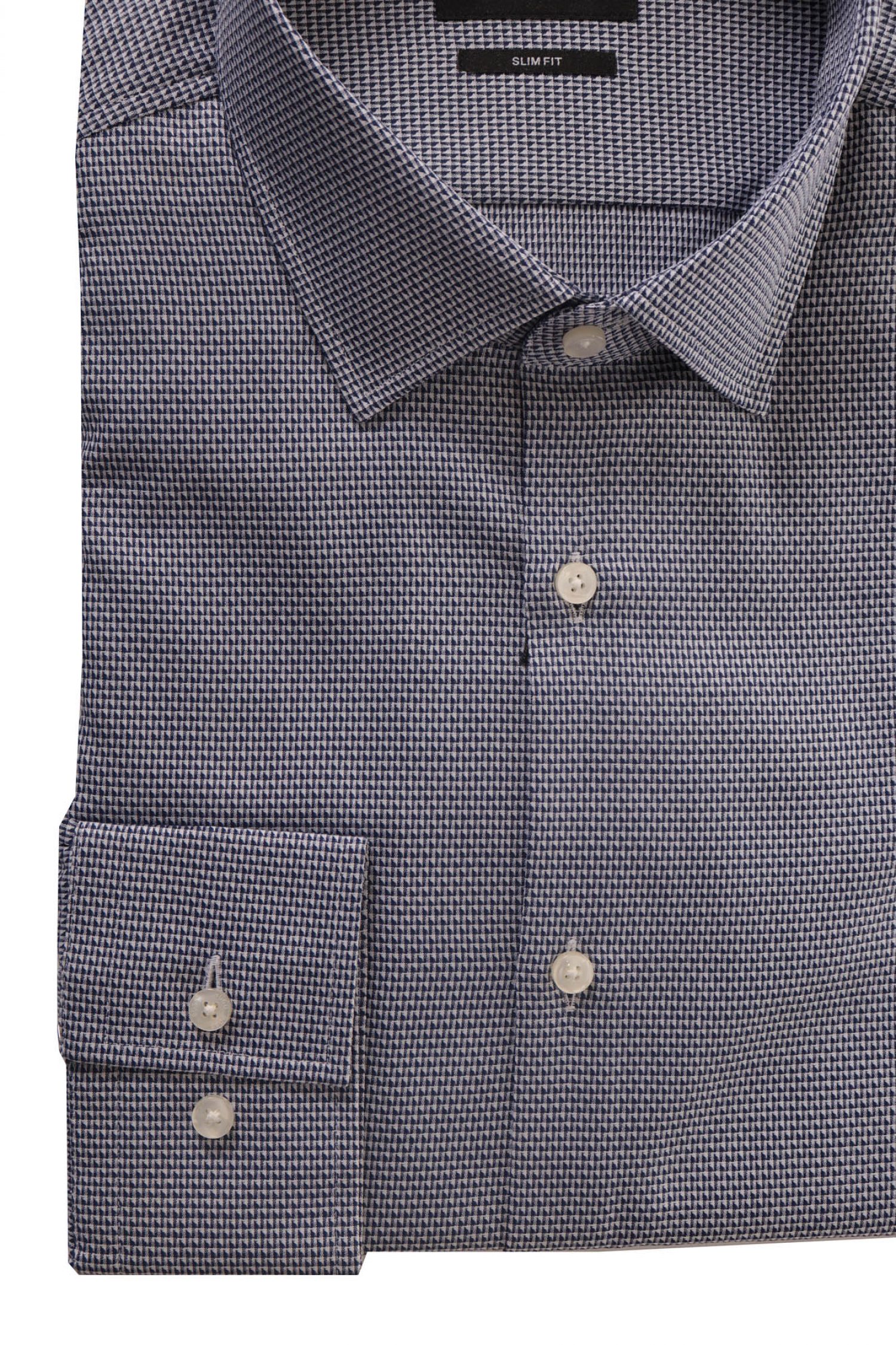 BOSS ΠΟΥΚΑΜΙΣΟ JENNO SLIM FIT ΜΙΚΡΟΣΧΕΔΙΟ ΜΠΛΕ φωτογραφία