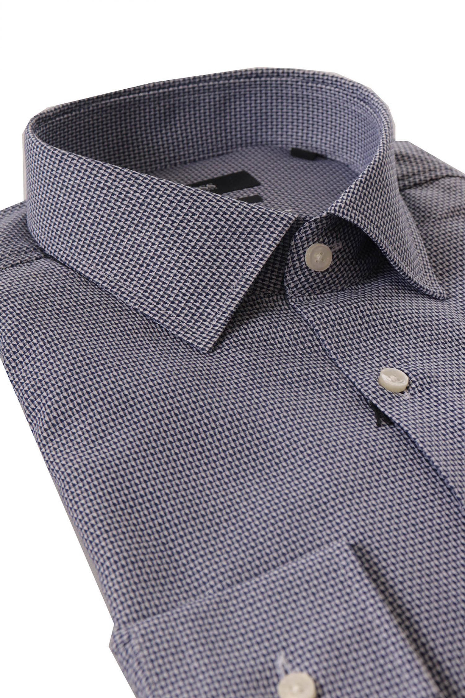 BOSS ΠΟΥΚΑΜΙΣΟ JENNO SLIM FIT ΜΙΚΡΟΣΧΕΔΙΟ ΜΠΛΕ φωτογραφία