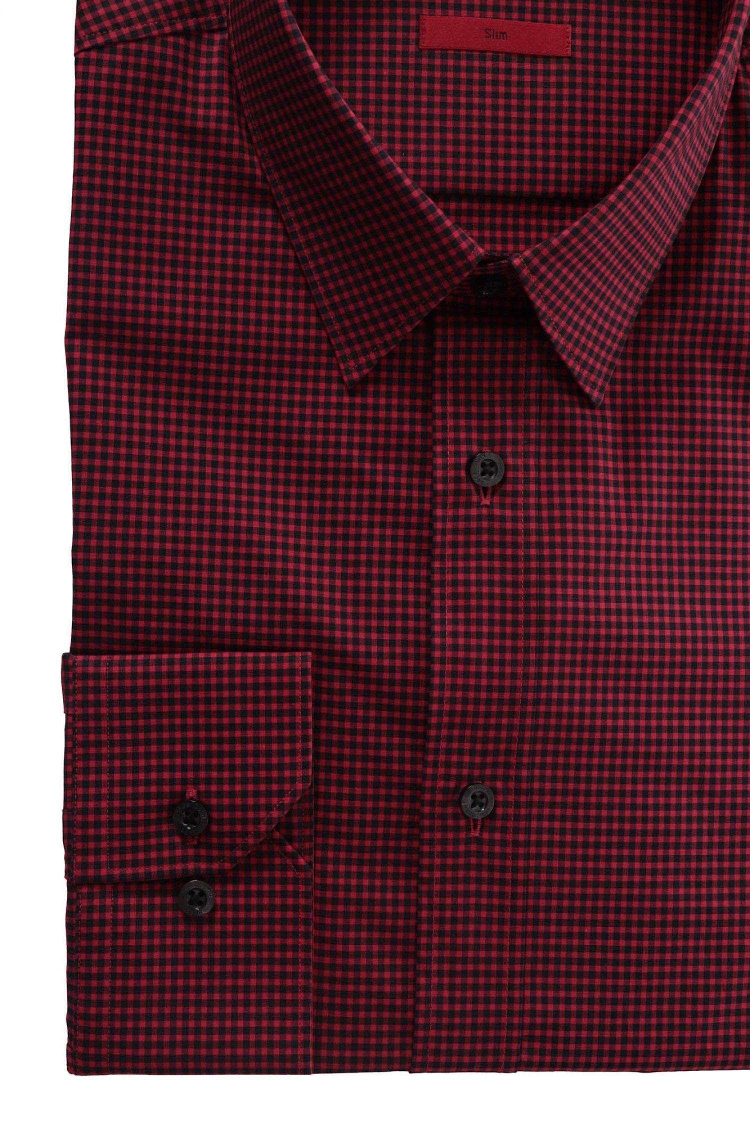 HUGO ΠΟΥΚΑΜΙΣΟ ELISHA01 SLIM STRETCH ΜΙΚΡΟΚΑΡΩ ΜΠΟΡΝΤΩ