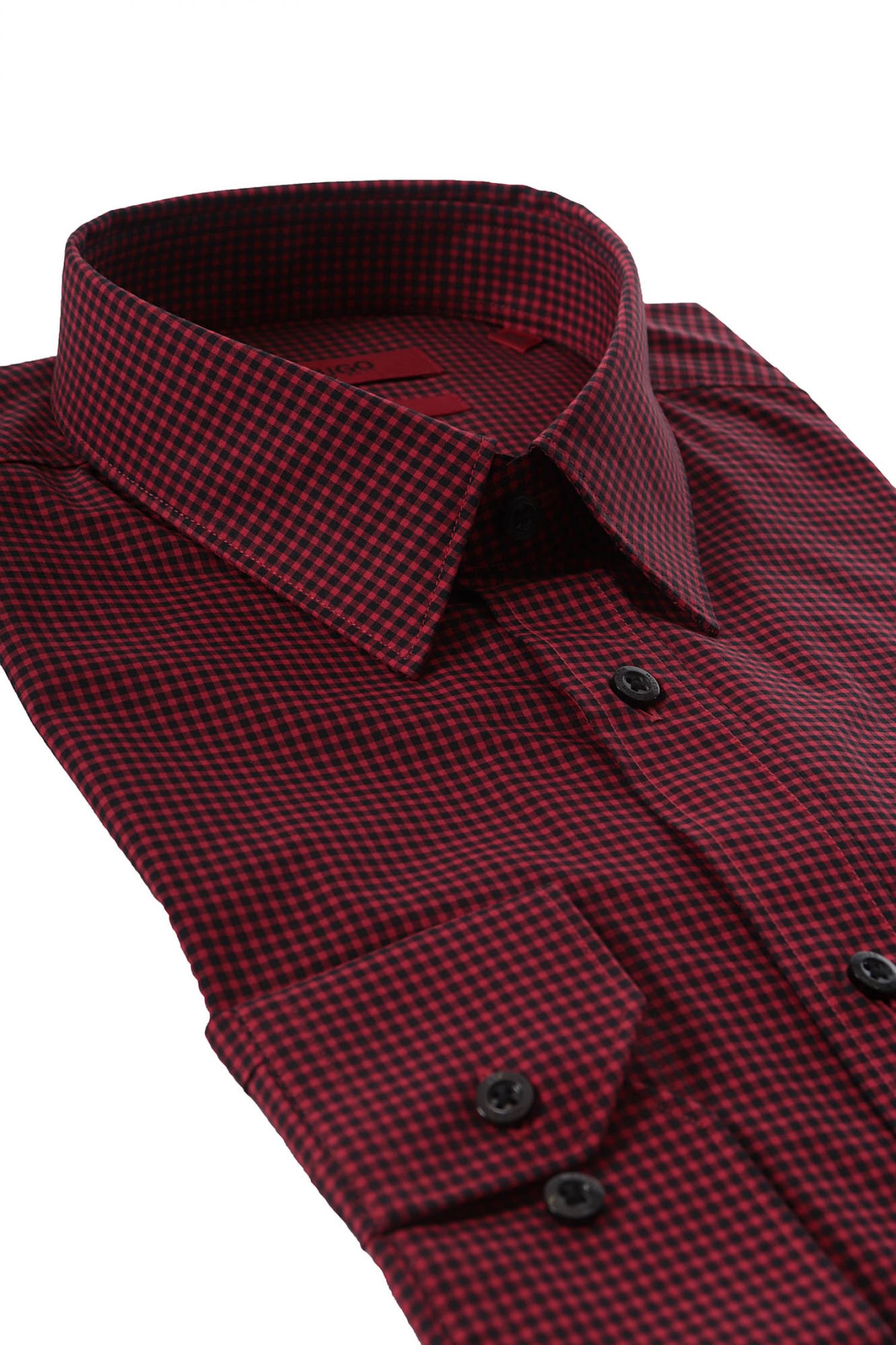 HUGO ΠΟΥΚΑΜΙΣΟ ELISHA01 SLIM STRETCH ΜΙΚΡΟΚΑΡΩ ΜΠΟΡΝΤΩ