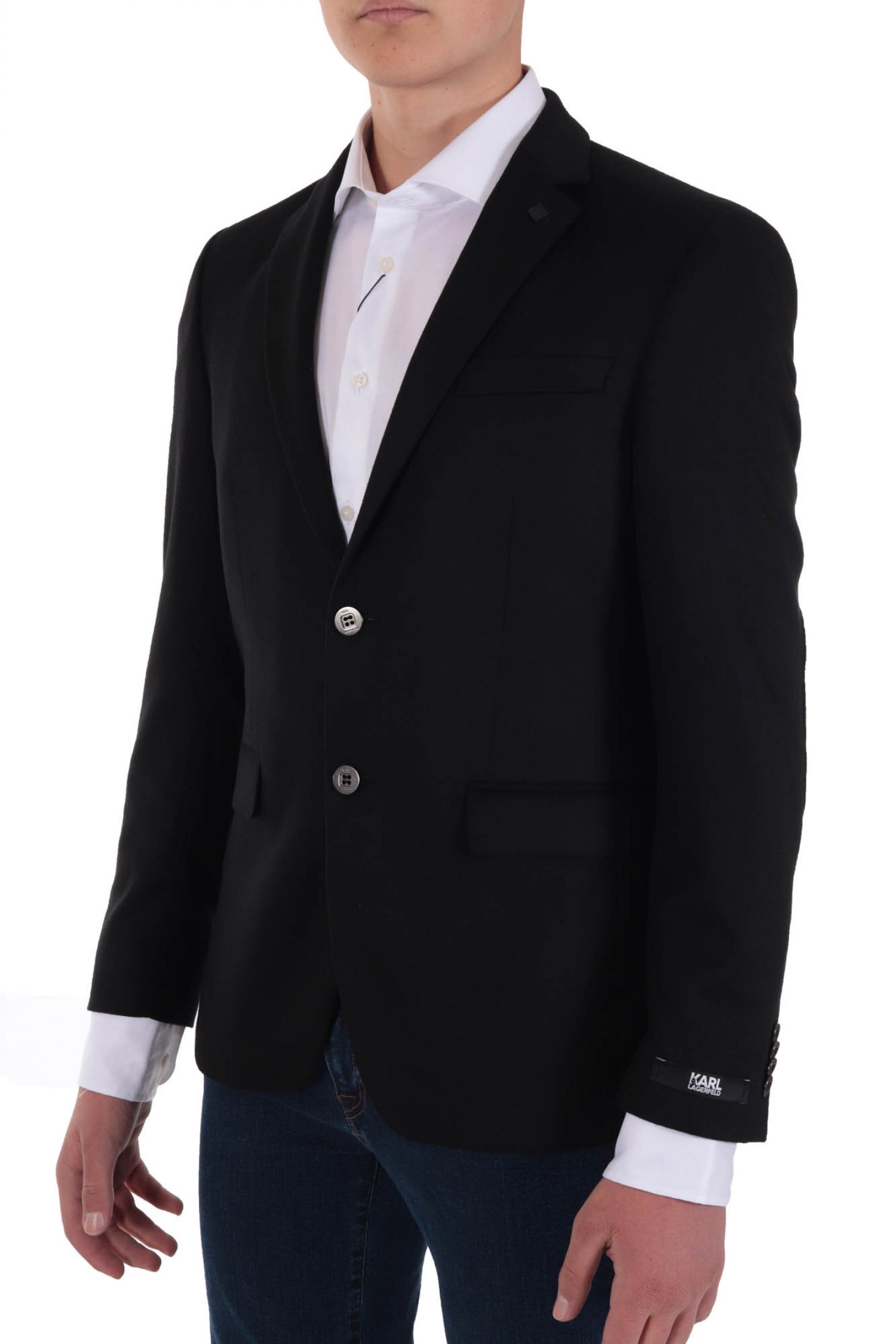 KARL LAGERFELD ΣΑΚΑΚΙ BLAZER ΜΕ ΜΕΤΑΛΛΙΚΑ ΚΟΥΜΠΙΑ GENTLE ΜΑΥΡΟ