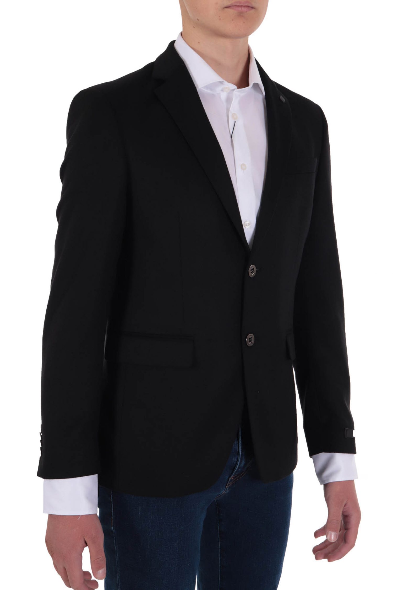 KARL LAGERFELD ΣΑΚΑΚΙ BLAZER ΜΕ ΜΕΤΑΛΛΙΚΑ ΚΟΥΜΠΙΑ GENTLE ΜΑΥΡΟ