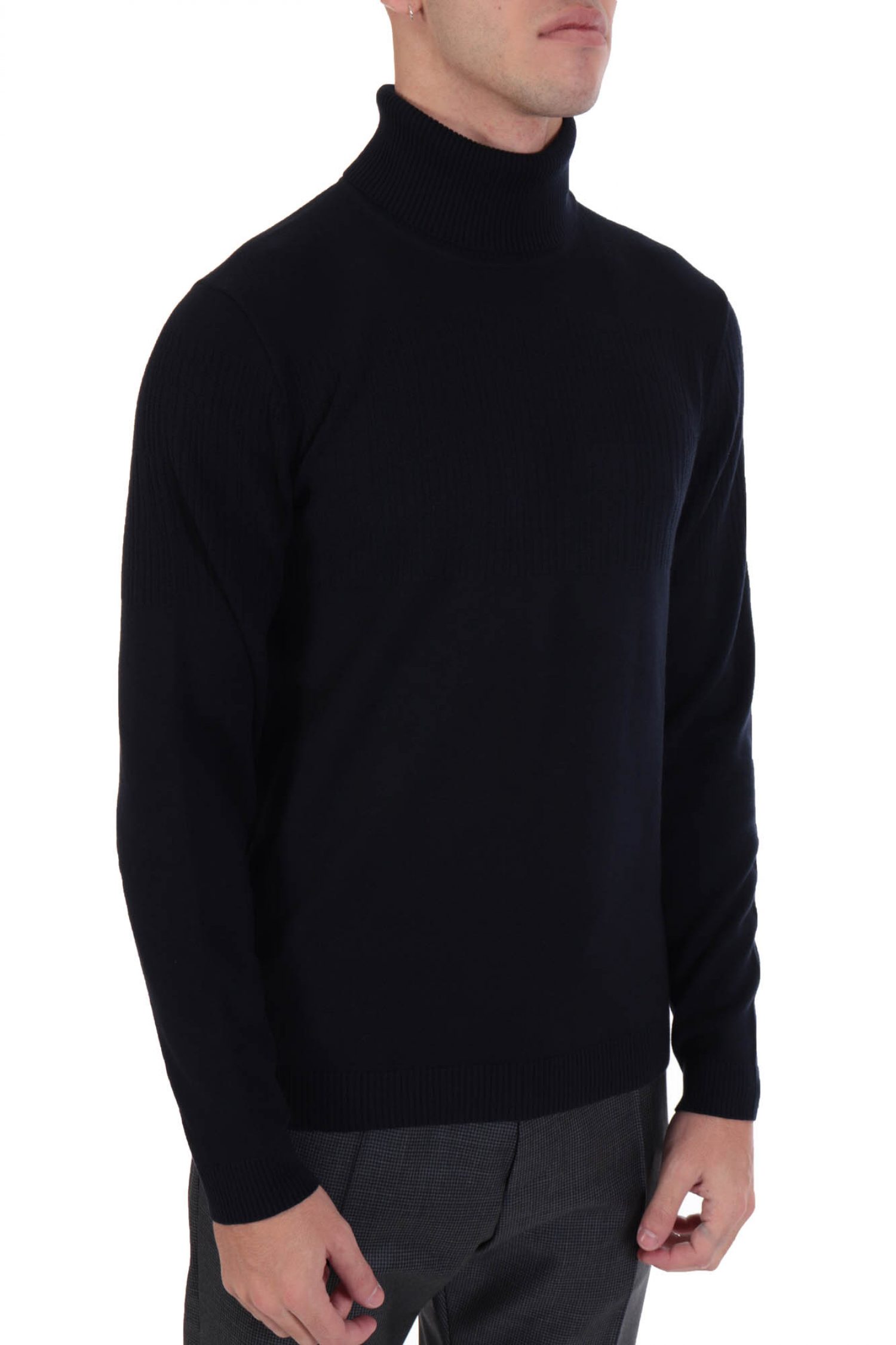 HUGO ΠΛΕΚΤΟ ROLLENECK SISEON ΜΠΛΕ