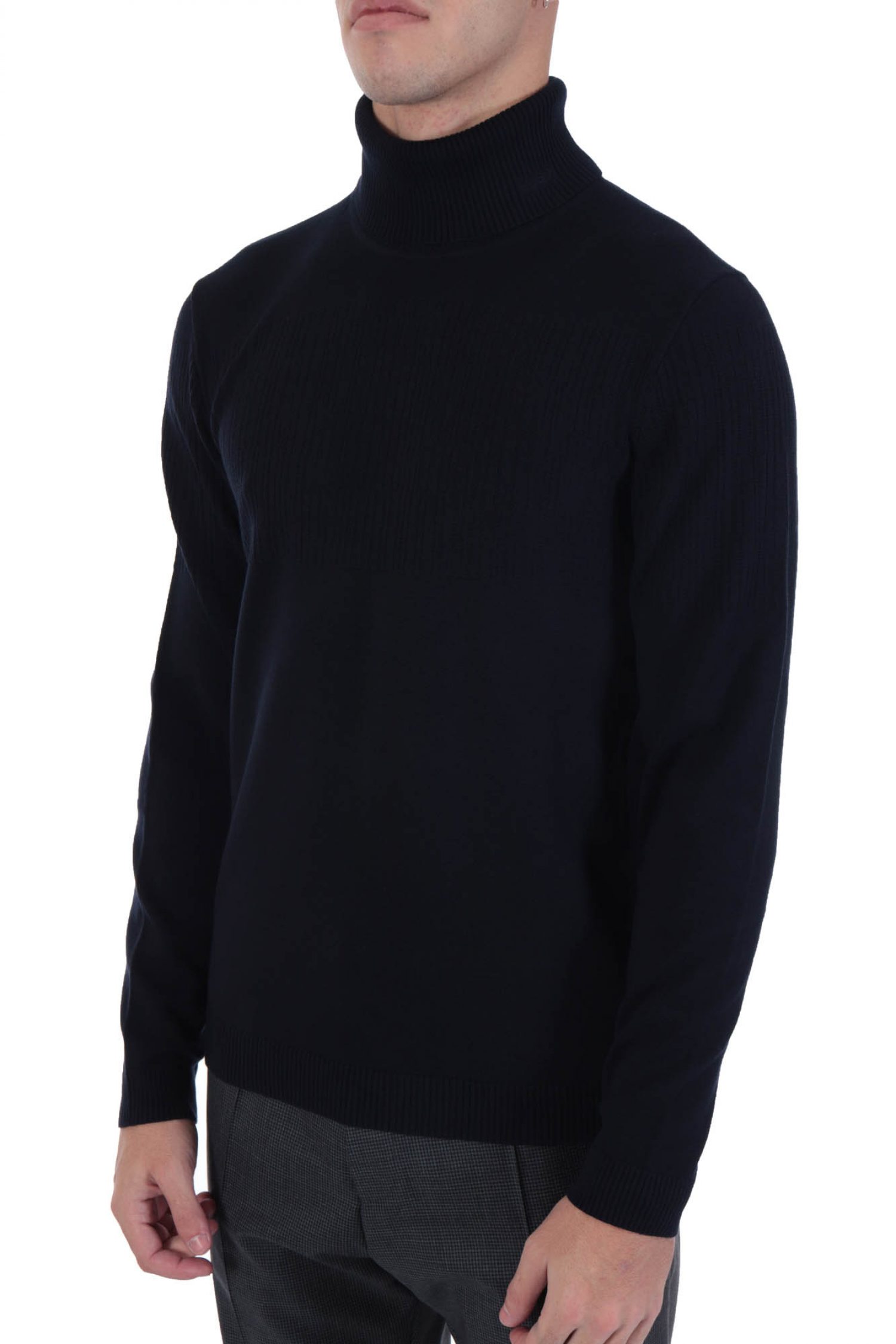 HUGO ΠΛΕΚΤΟ ROLLENECK SISEON ΜΠΛΕ