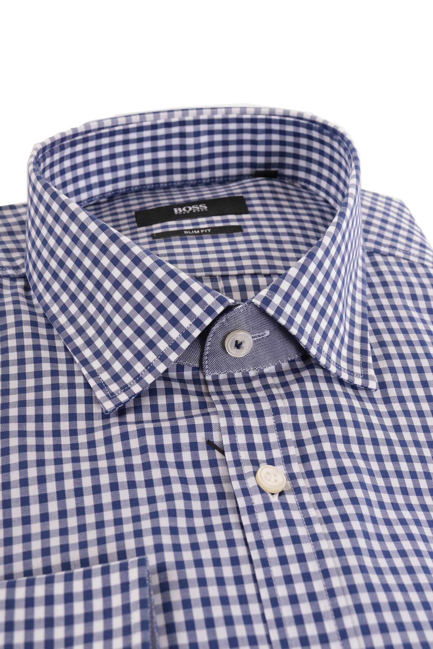 BOSS ΠΟΥΚΑΜΙΣΟ JESKE SLIM FIT SPECIAL DETAILS ΚΑΡΩ ΜΠΛΕ φωτογραφία